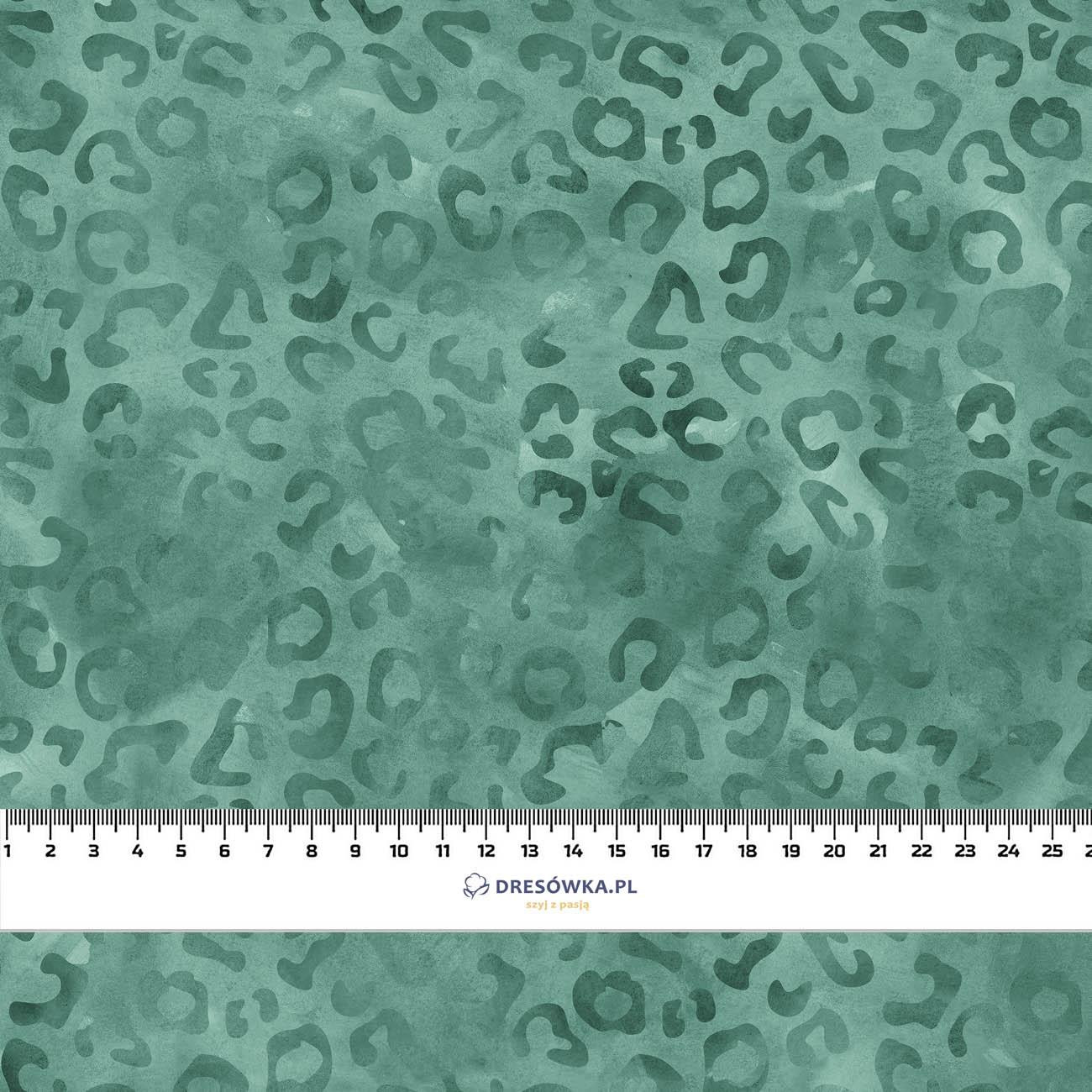 SPOTS / modern mint (SNOW LEOPARDS) - looped knit fabric