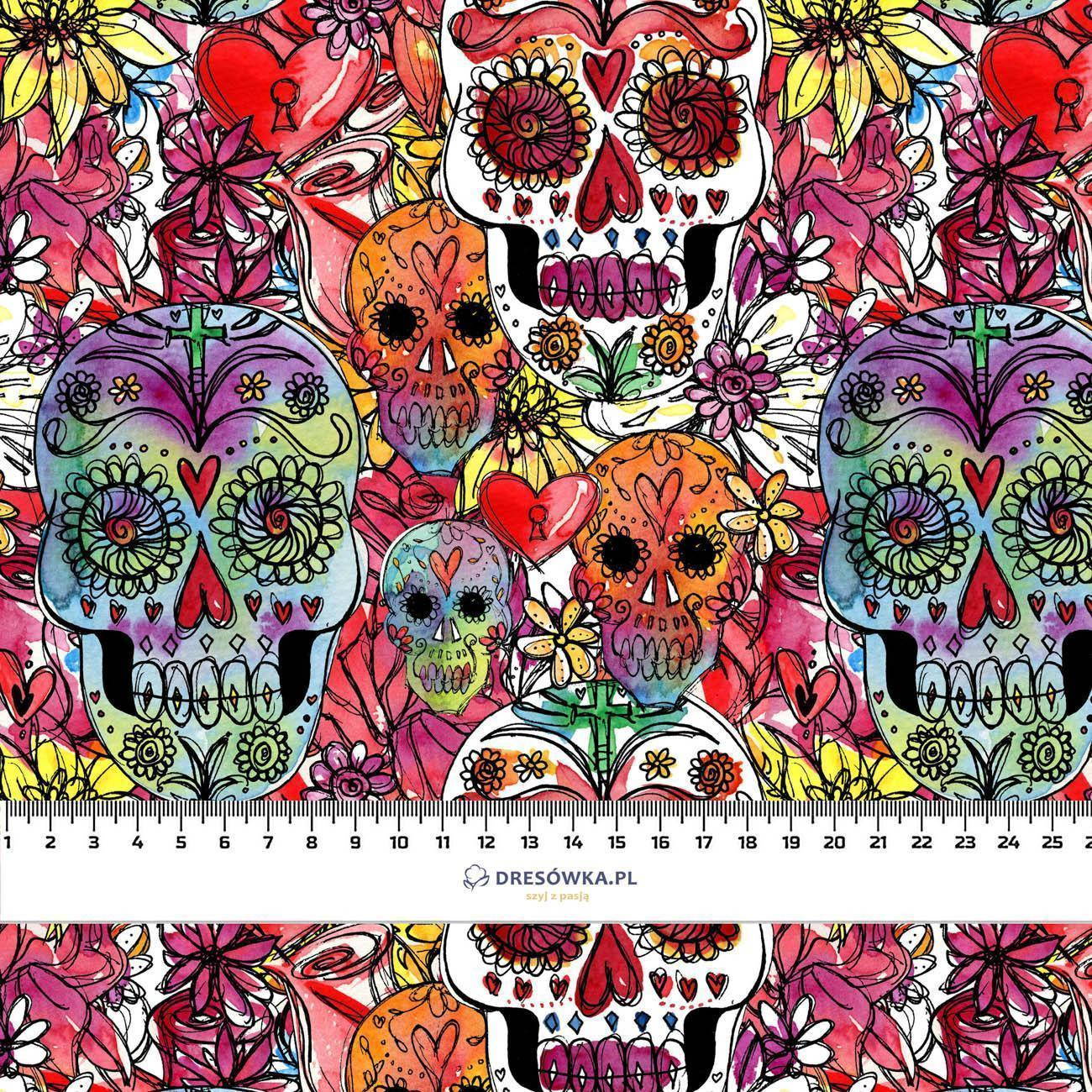 SKULLS pat. 4 / colorful (DIA DE LOS MUERTOS) - Viscose jersey