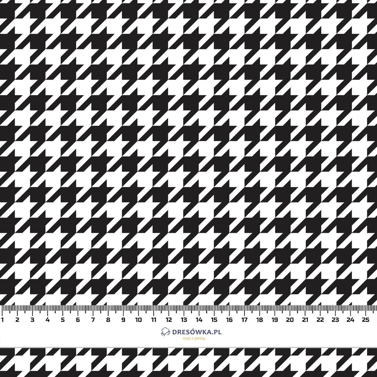 60cm BLACK HOUNDSTOOTH / WHITE - Waterproof woven fabric