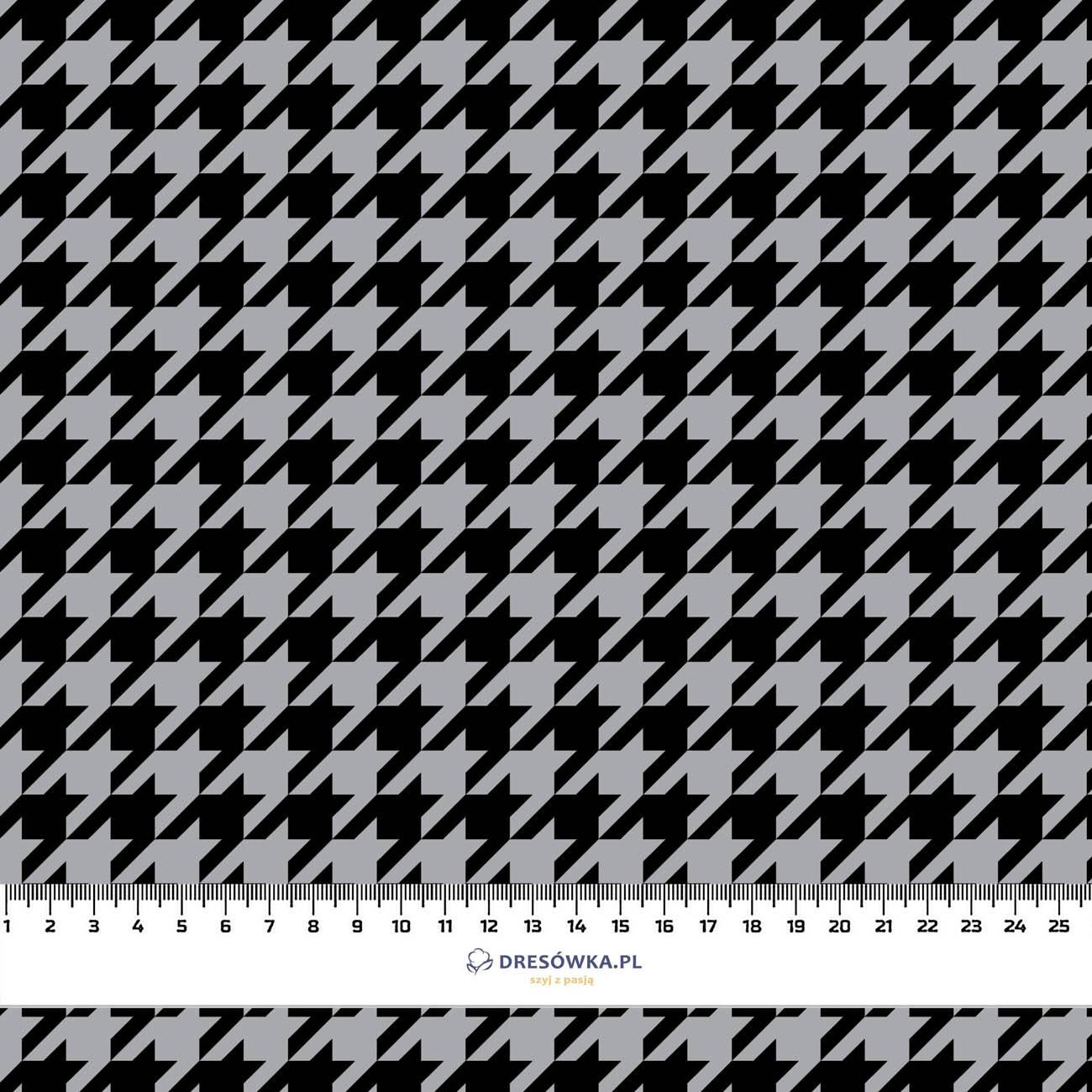 BLACK HOUNDSTOOTH / grey - looped knit fabric