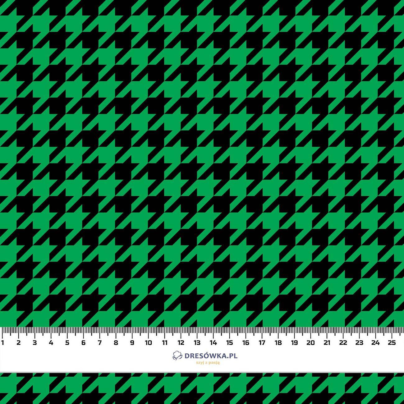BLACK HOUNDSTOOTH / green- single jersey with elastane ITY