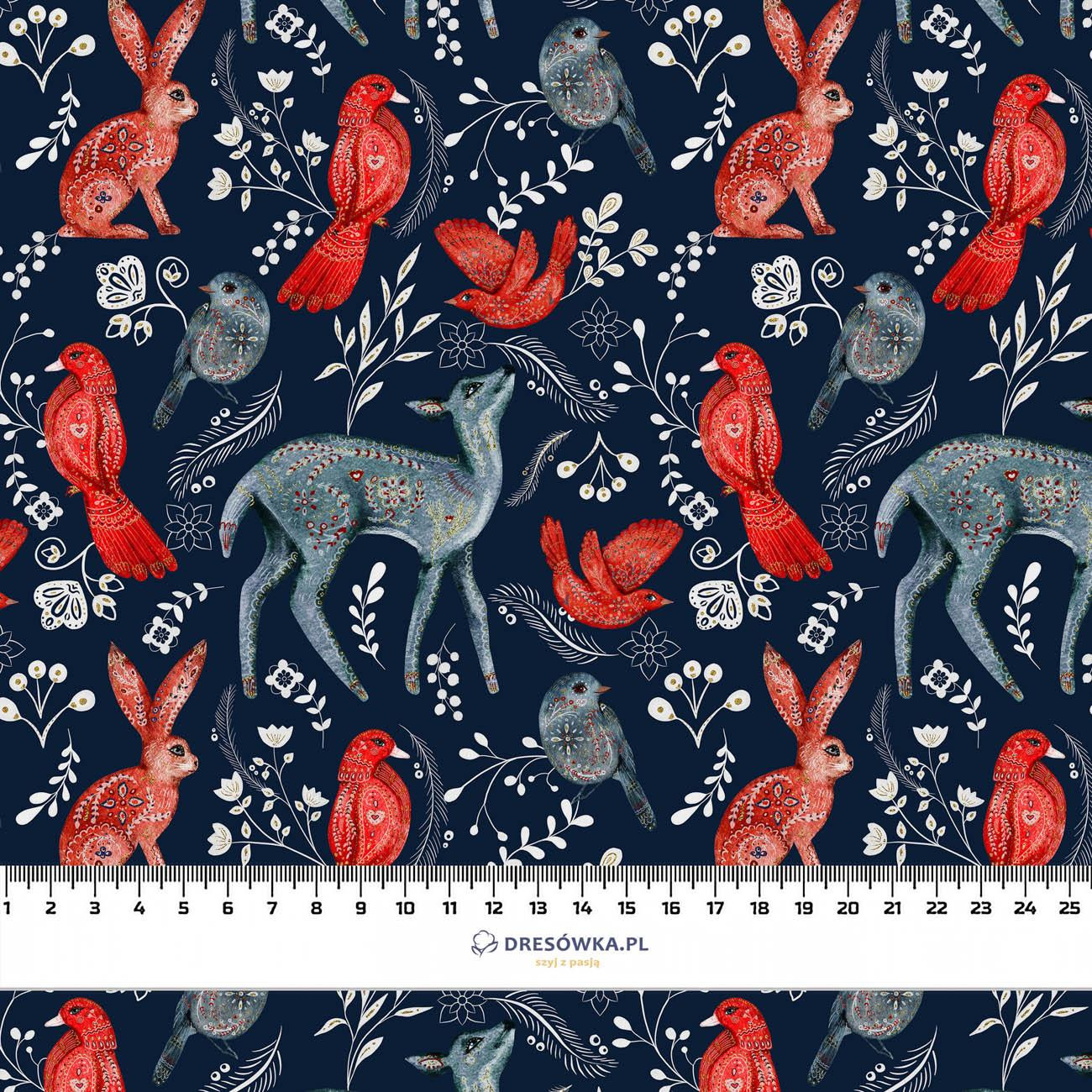 FOLK ANIMALS pat. 2 (FOLK FOREST) - Nylon fabric PUMI
