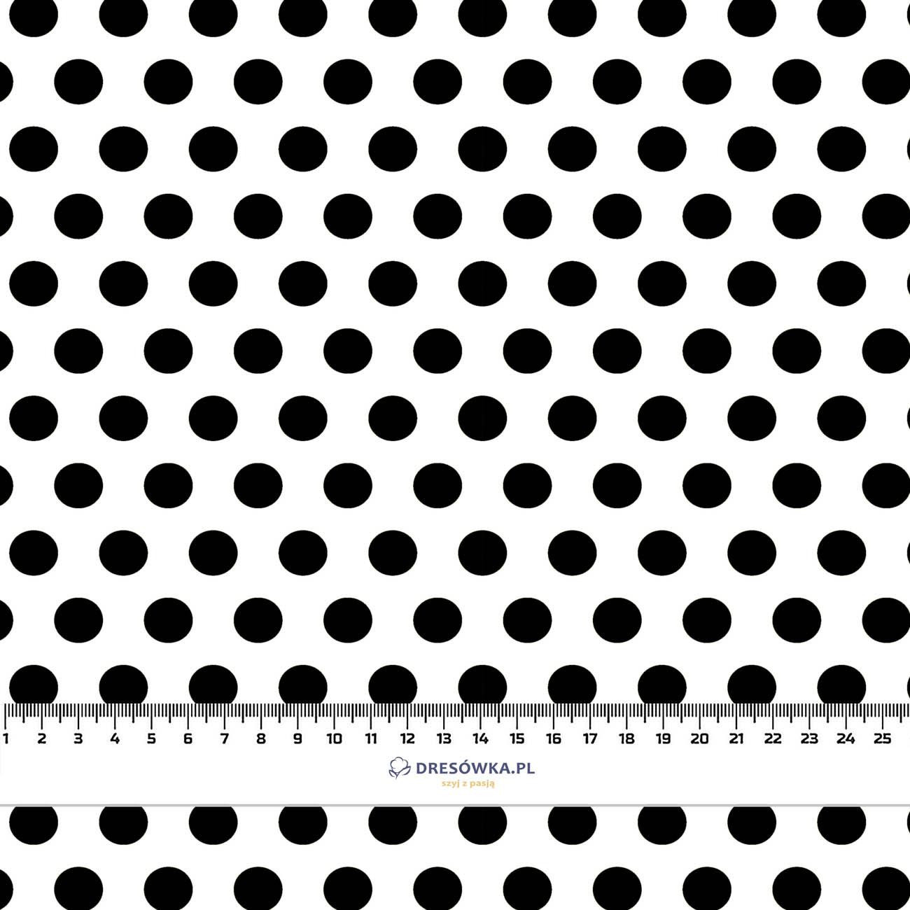 BIG DOTS / white - looped knit fabric