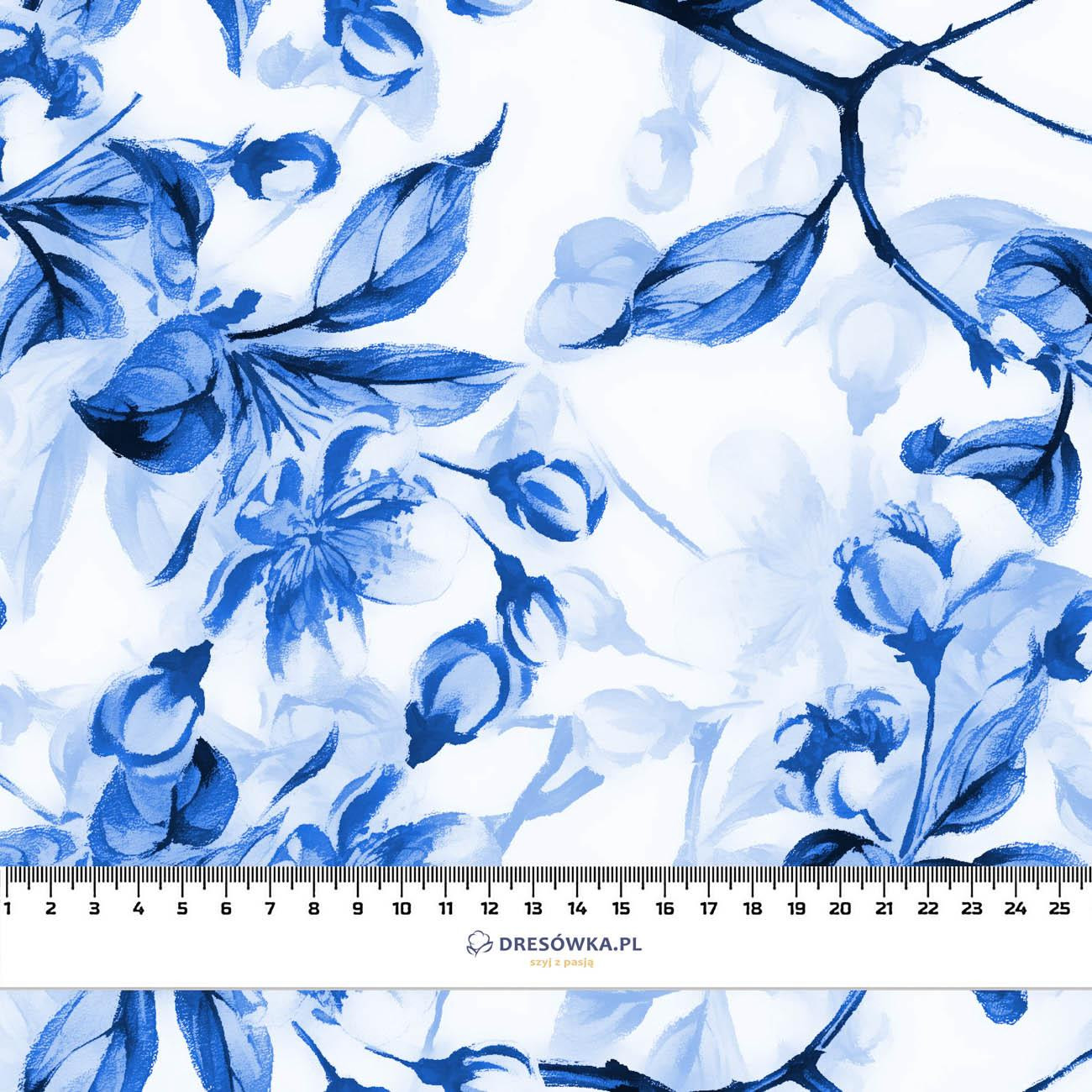 APPLE BLOSSOM pat. 1 (classic blue) - viscose woven fabric