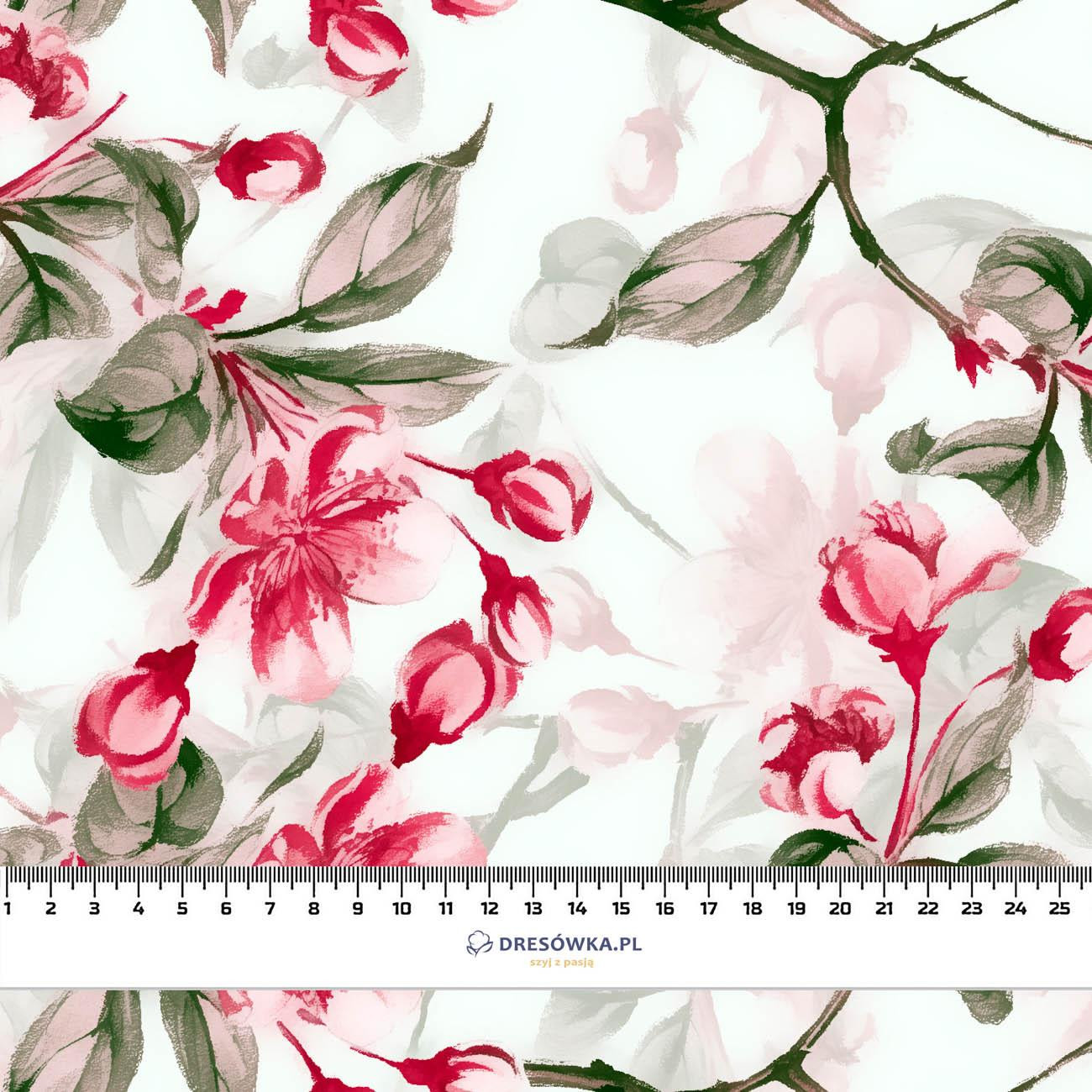 APPLE BLOSSOM pat. 1 (pink) - viscose woven fabric