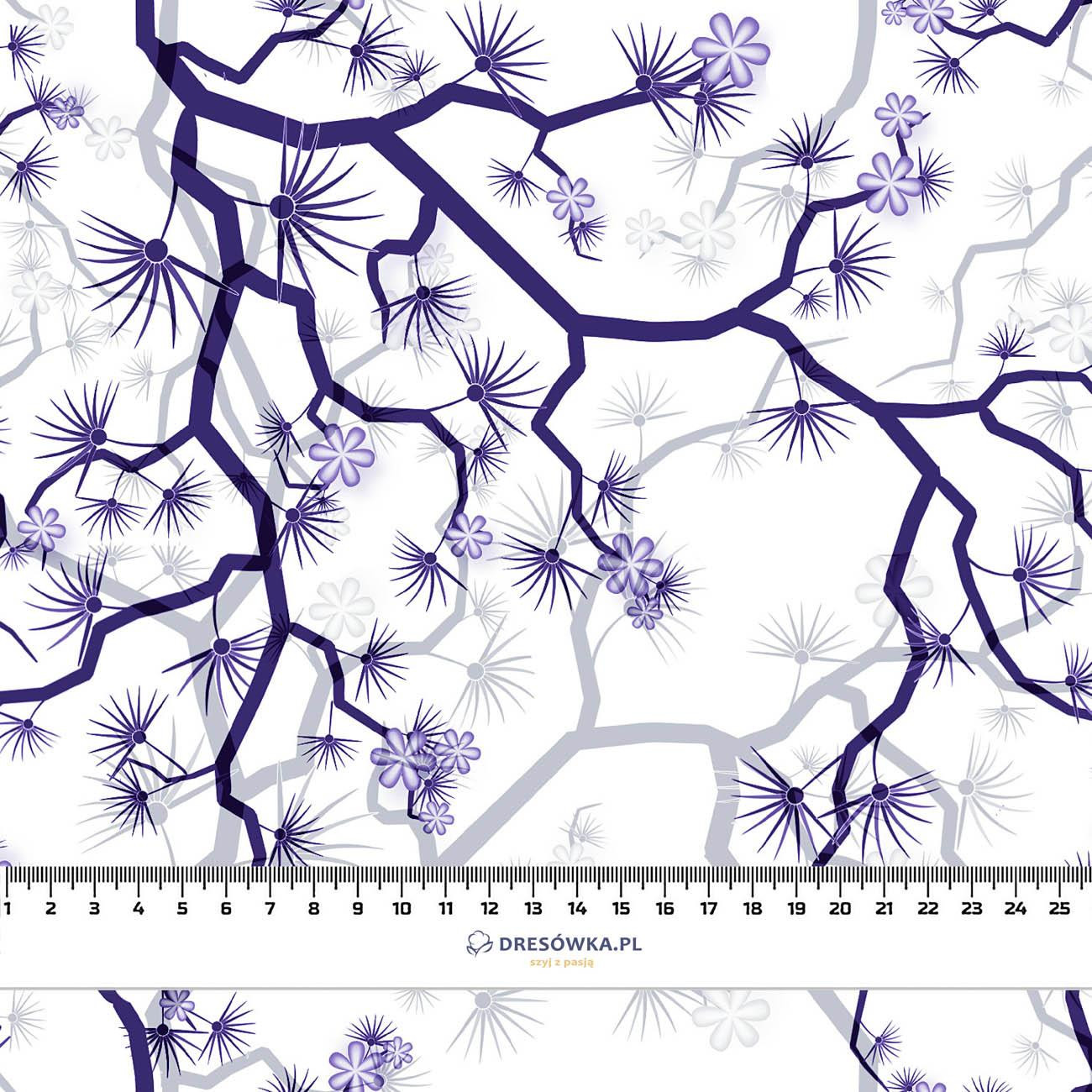 FLOWERS pat. 2 (violett) - viscose woven fabric