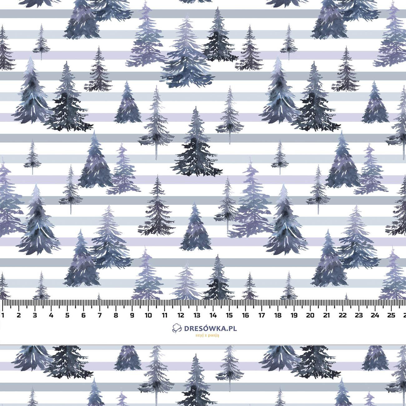 WALD M.2 /STREIFEN (GEMALTER WALD) - Cotton woven fabric