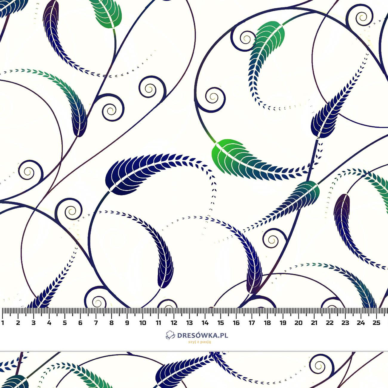 LEAVES pat. 5 (green) - viscose woven fabric