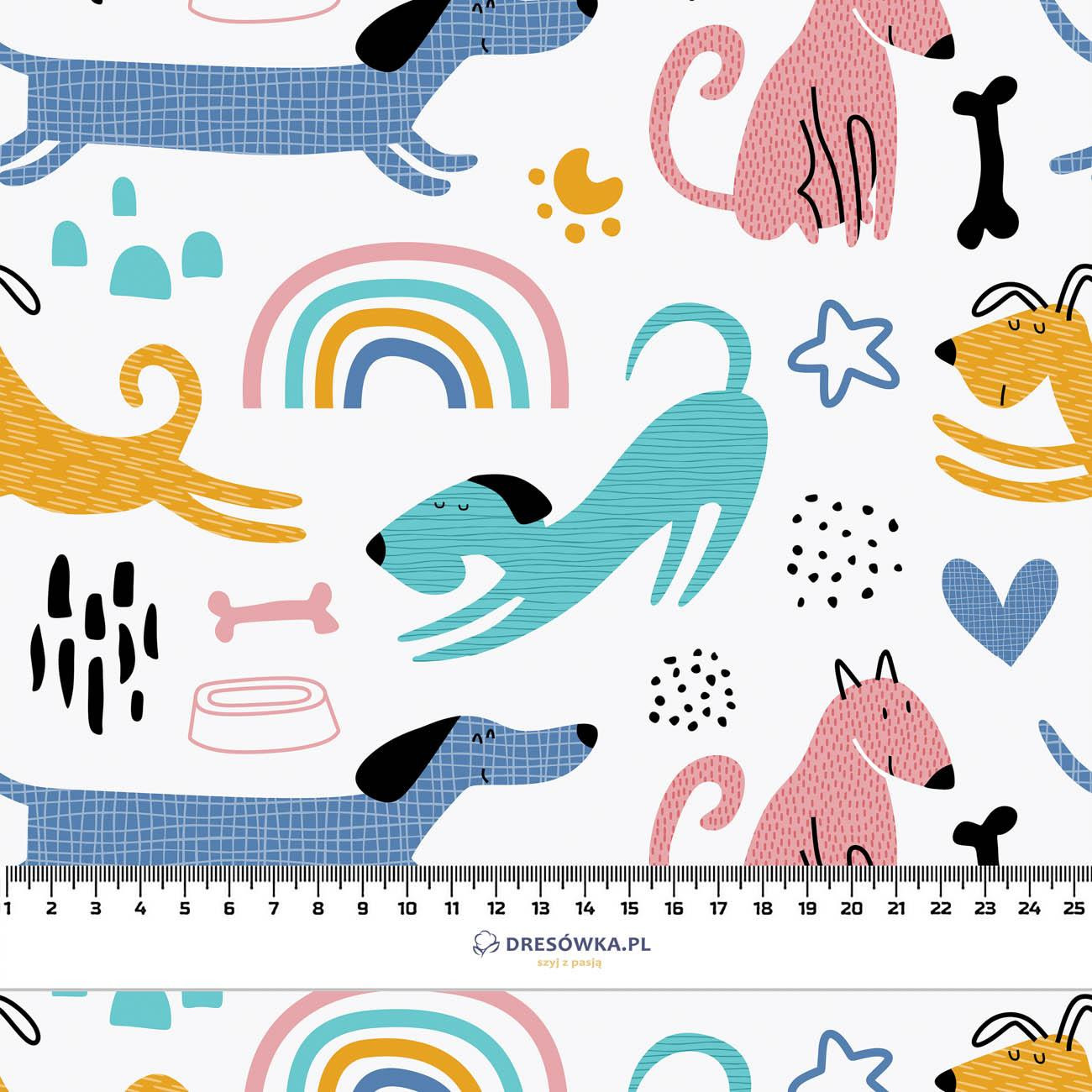 PAINTED DOGS - looped knit fabric