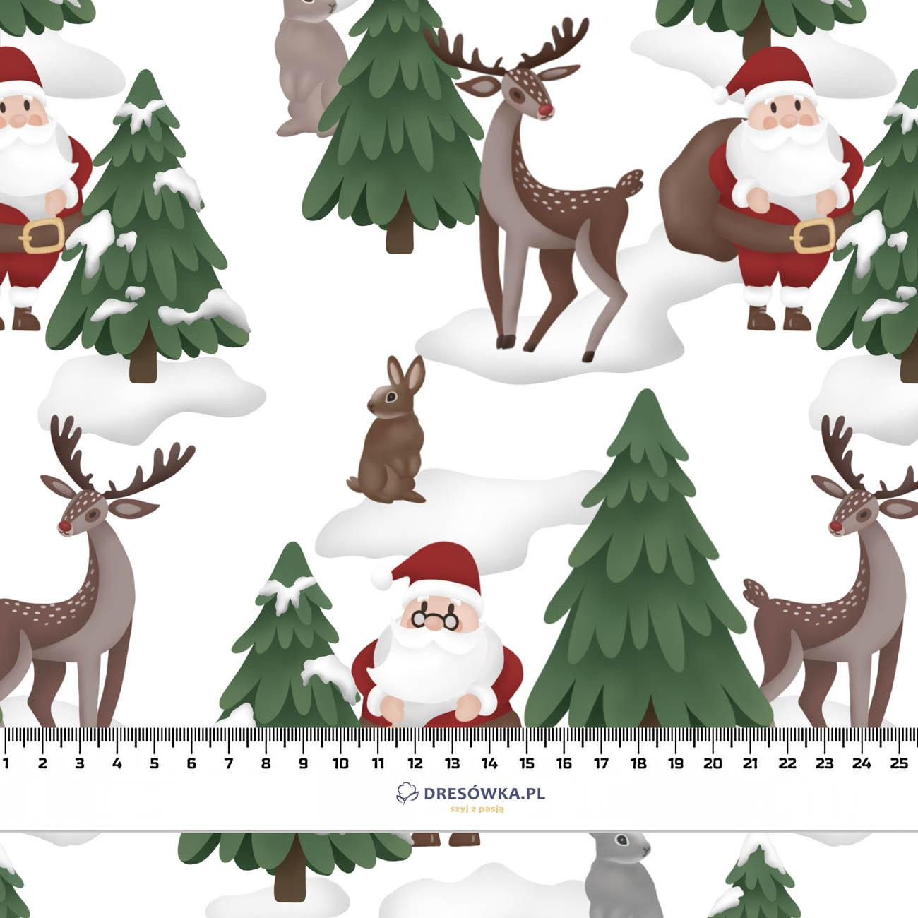 SANTA CLAUS  AND DEERS (IN THE SANTA CLAUS FOREST)- Upholstery velour 