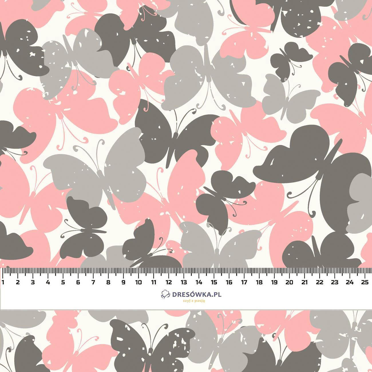 BUTTERFLIES / pink - Linen 100%