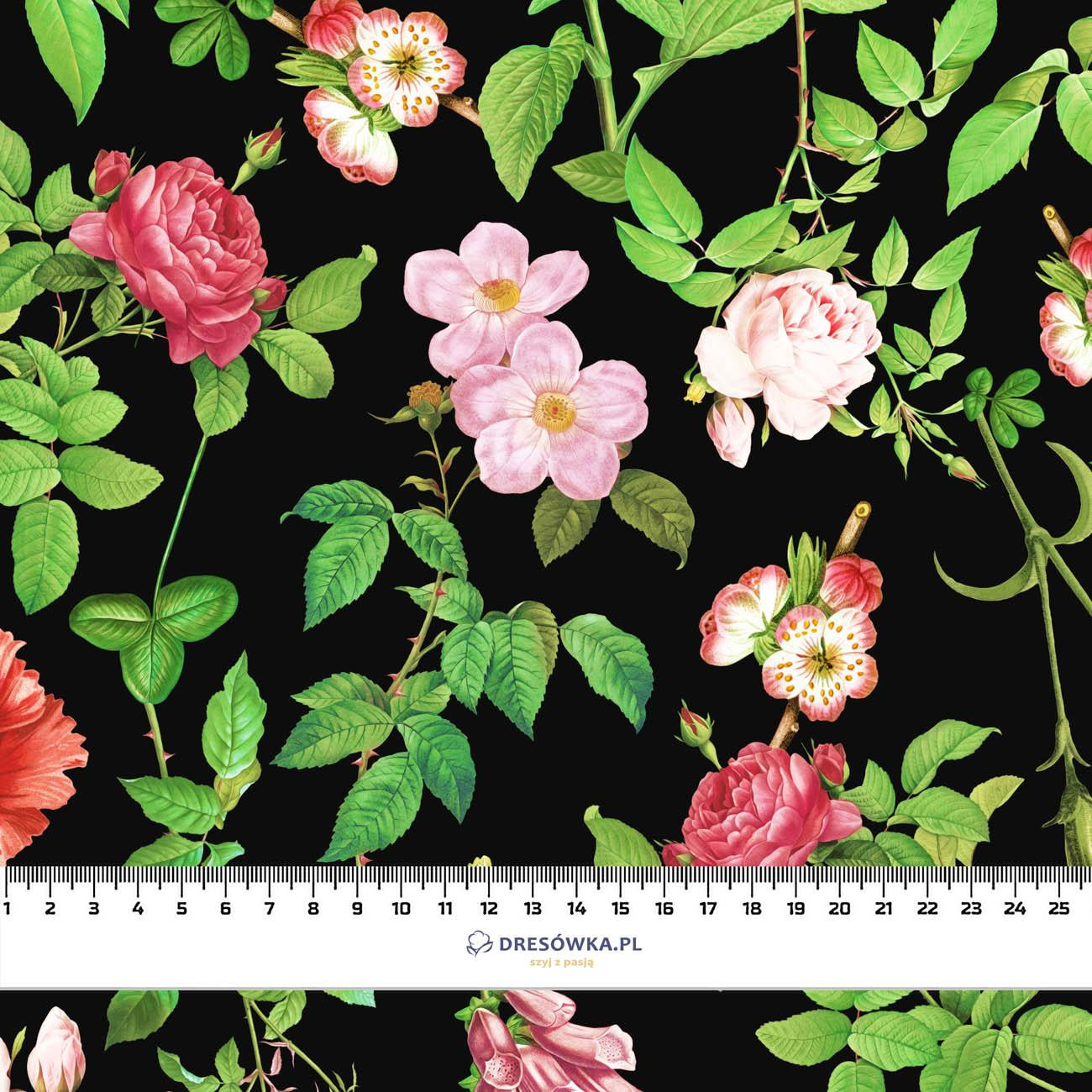 ROSES AND LEAVES (PARADISE GARDEN) - single jersey with elastane ITY