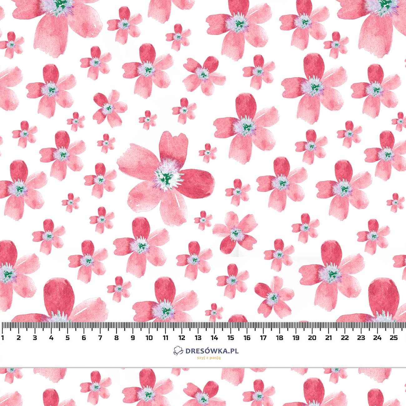 PINK FLOWERS PAT. 5 / white - Viscose jersey