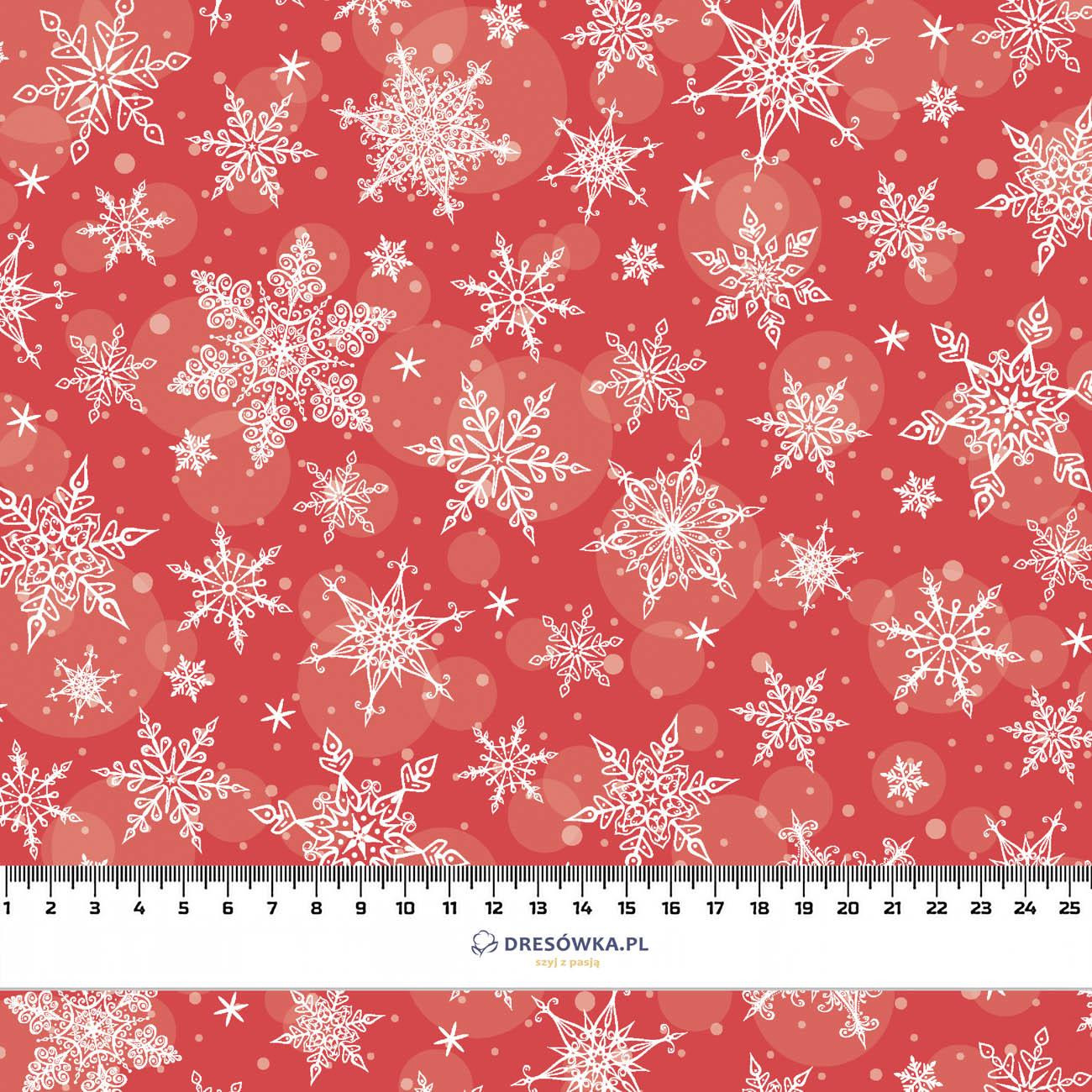 SNOWFLAKES PAT. 2 / red  - Waterproof woven fabric