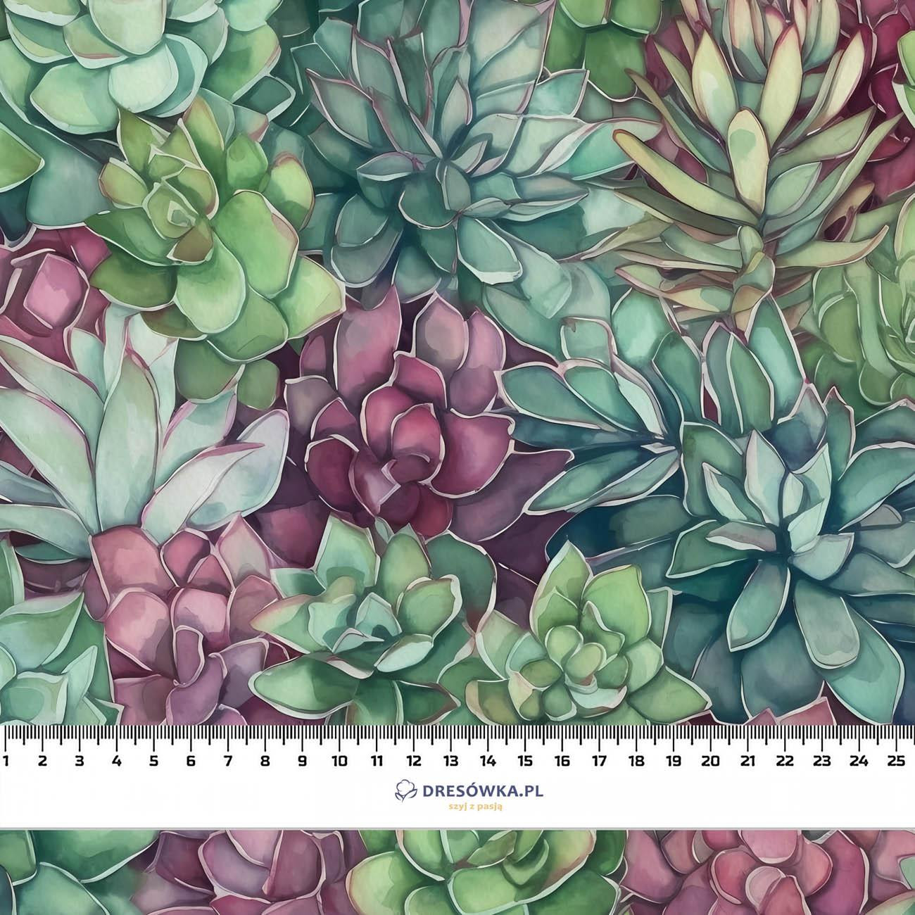 SUCCULENT PLANTS PAT. 3 - looped knit fabric