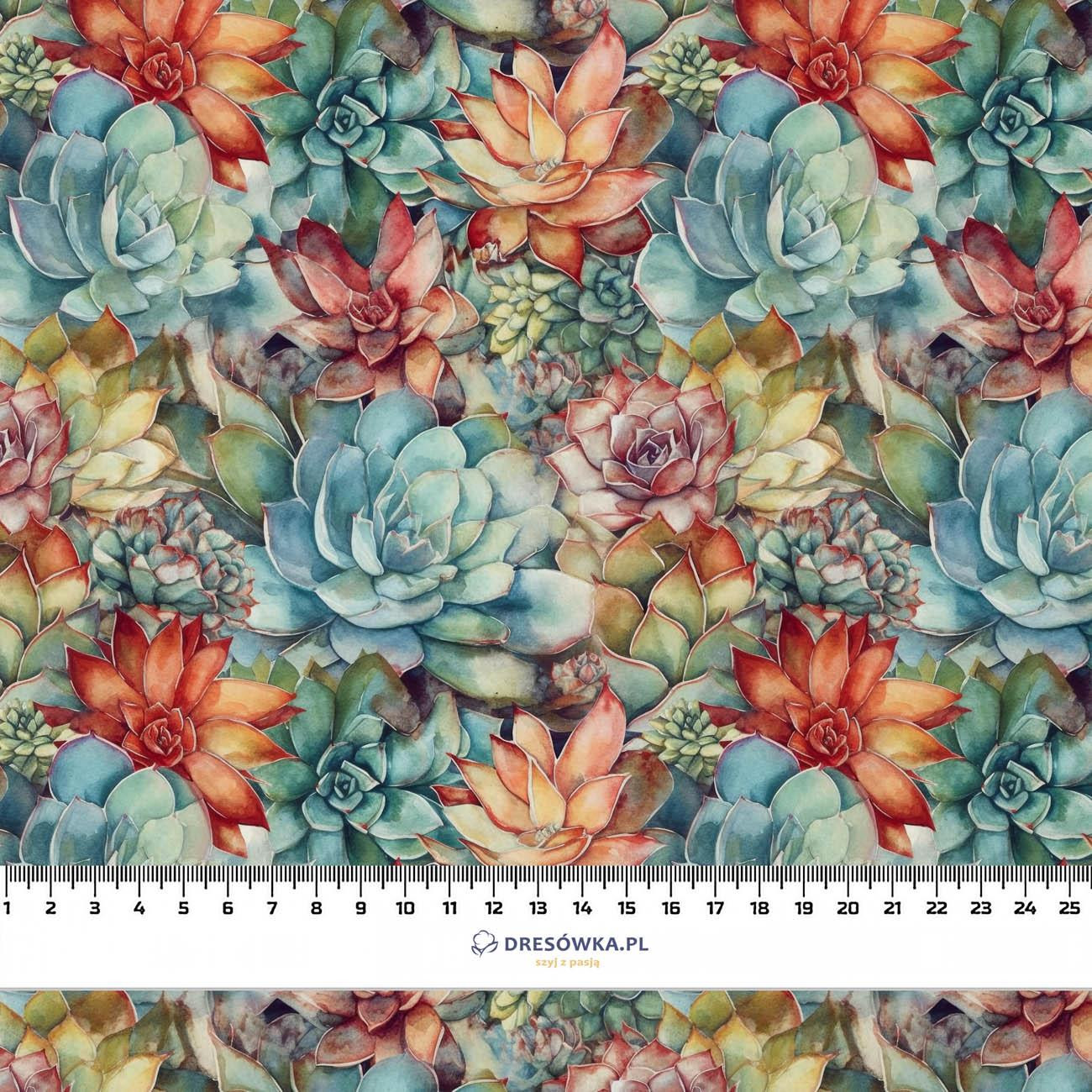 SUCCULENT PLANTS PAT. 7 - looped knit fabric