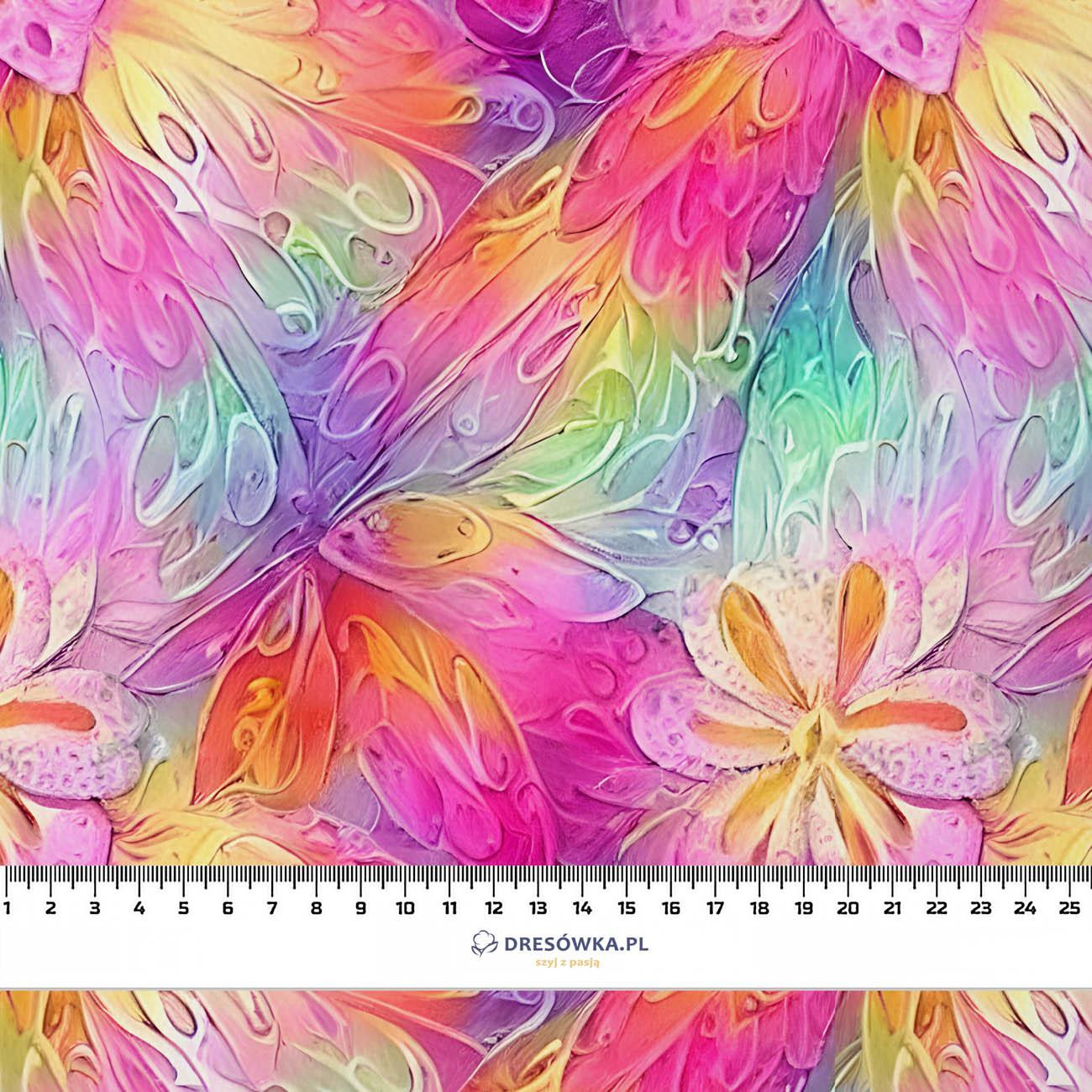 RAINBOW FLOWERS  - Hydrophobic brushed knit