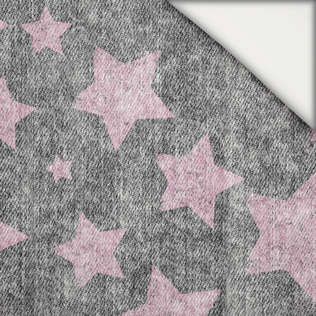 PINK STARS / vinage look jeans (grey) - light brushed knitwear