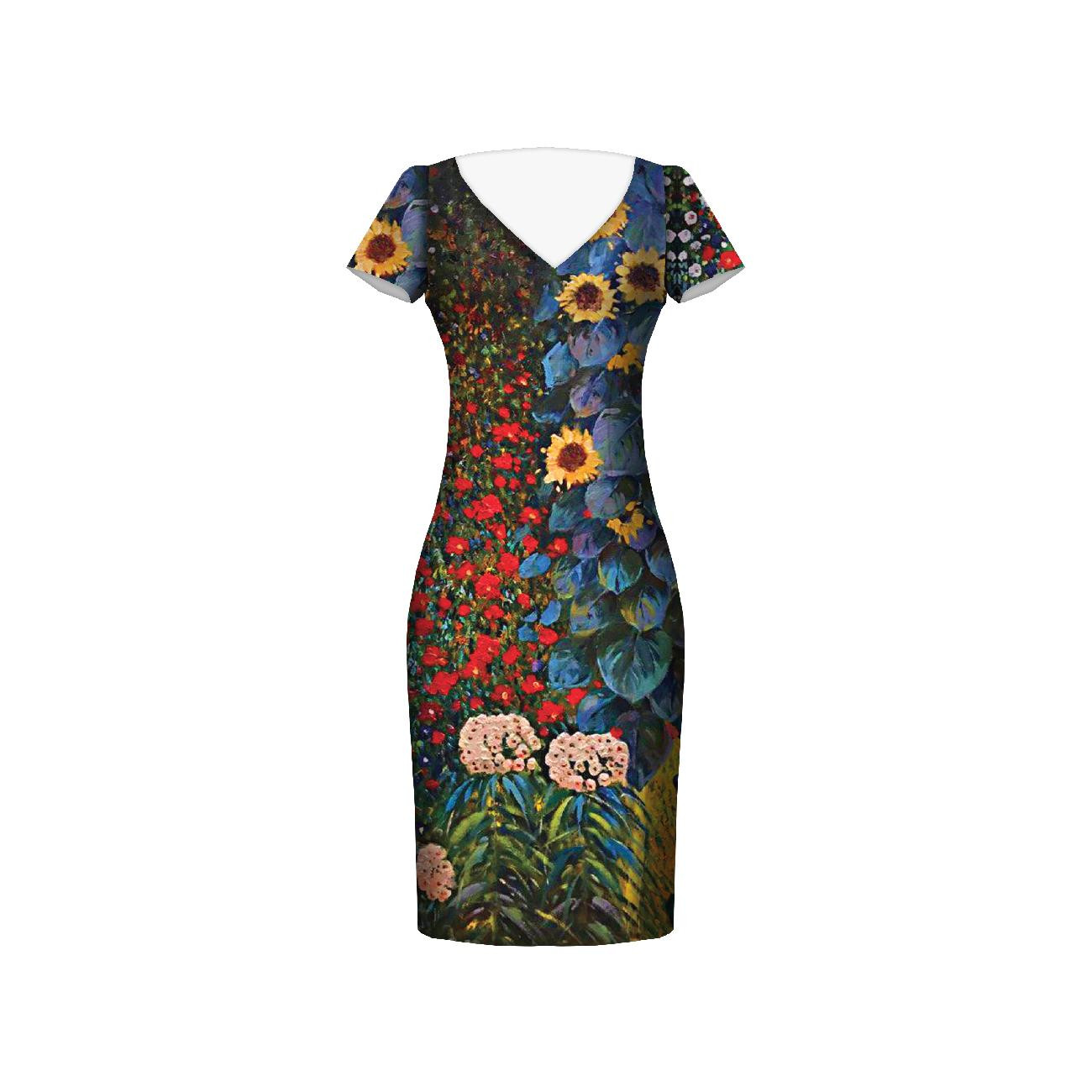 FARM GARDEN WITH SUNFLOWERS (Gustav Klimt)  - dress panel 