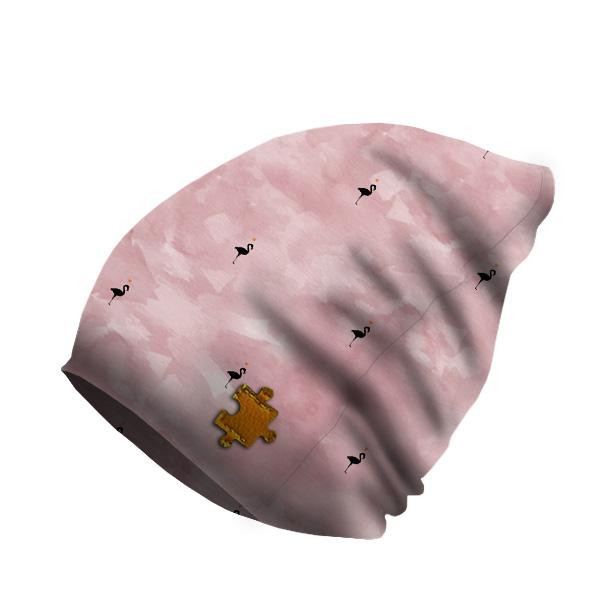 "Beanie" cap - FLAMINGOS (minimal) / CAMOUFLAGE pat. 2 (rose quartz) / Choice of sizes