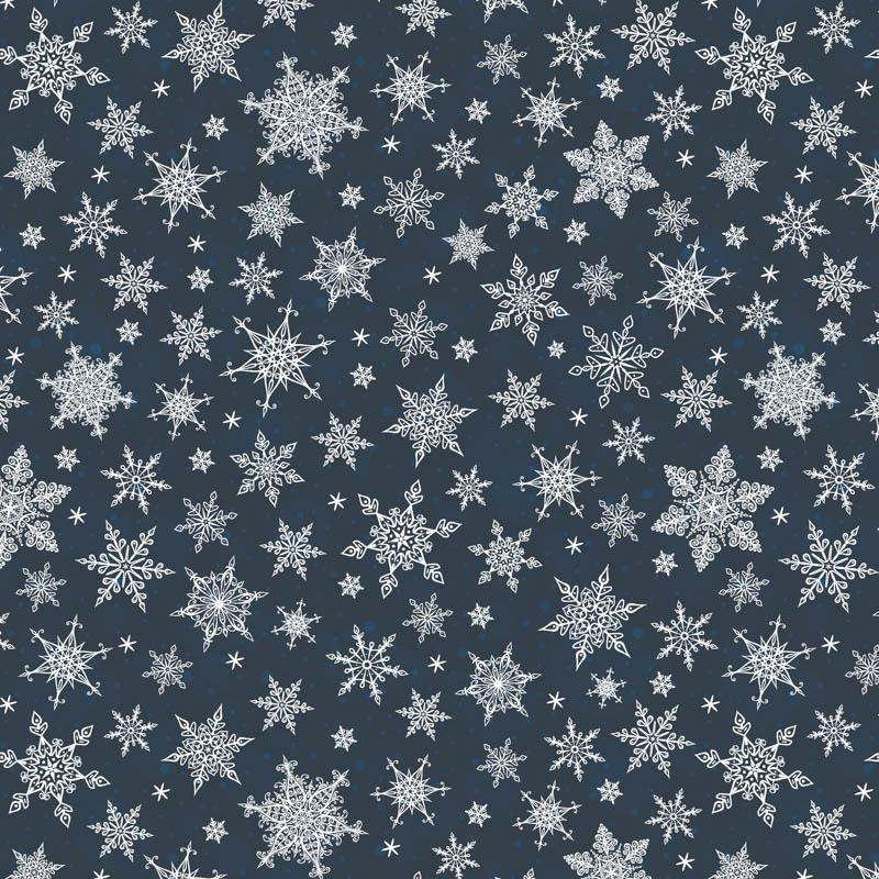 SNOWFLAKES PAT. 2 / navy - single jersey 