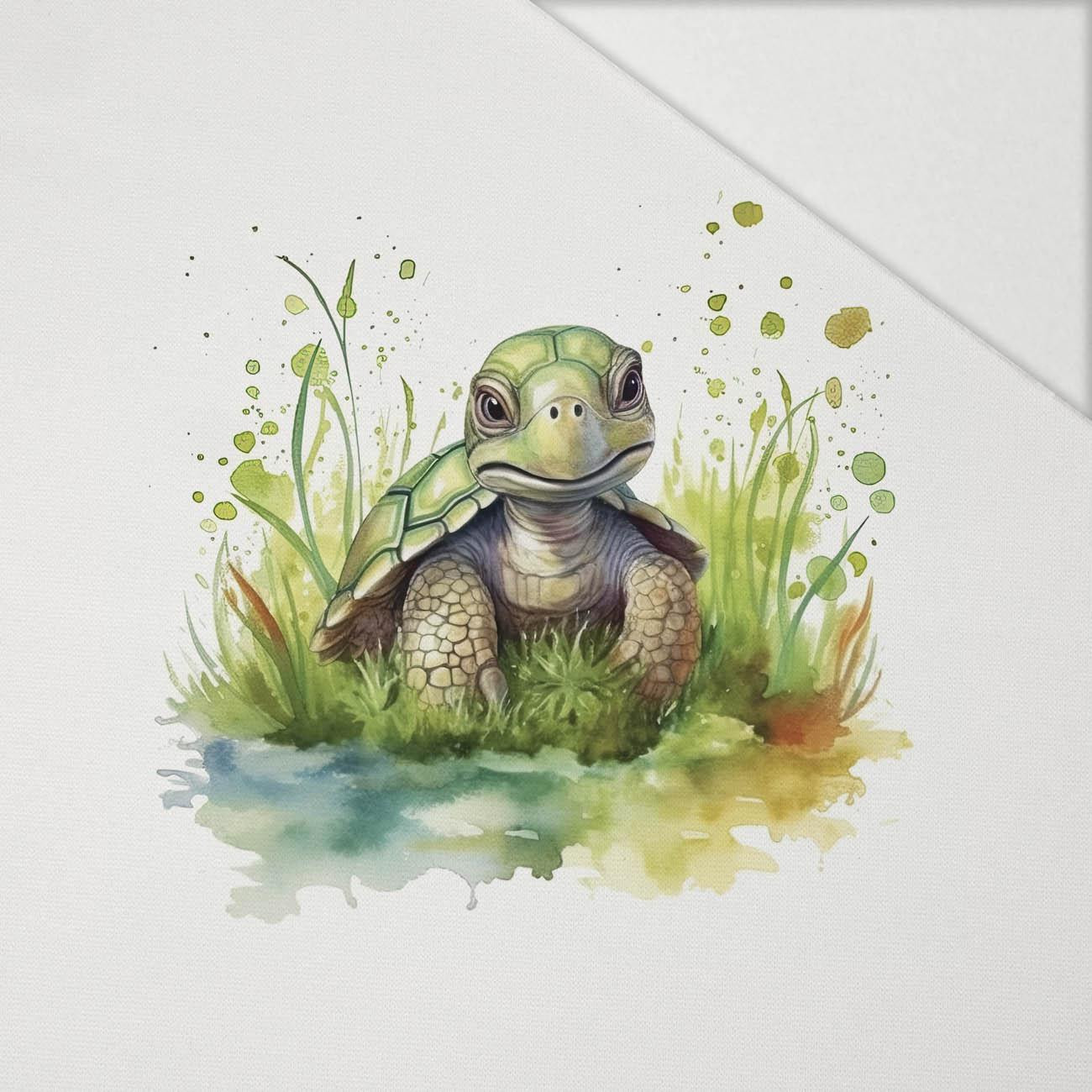 WATERCOLOR TORTOISE - panel (60cm x 50cm) Hydrophobic brushed knit