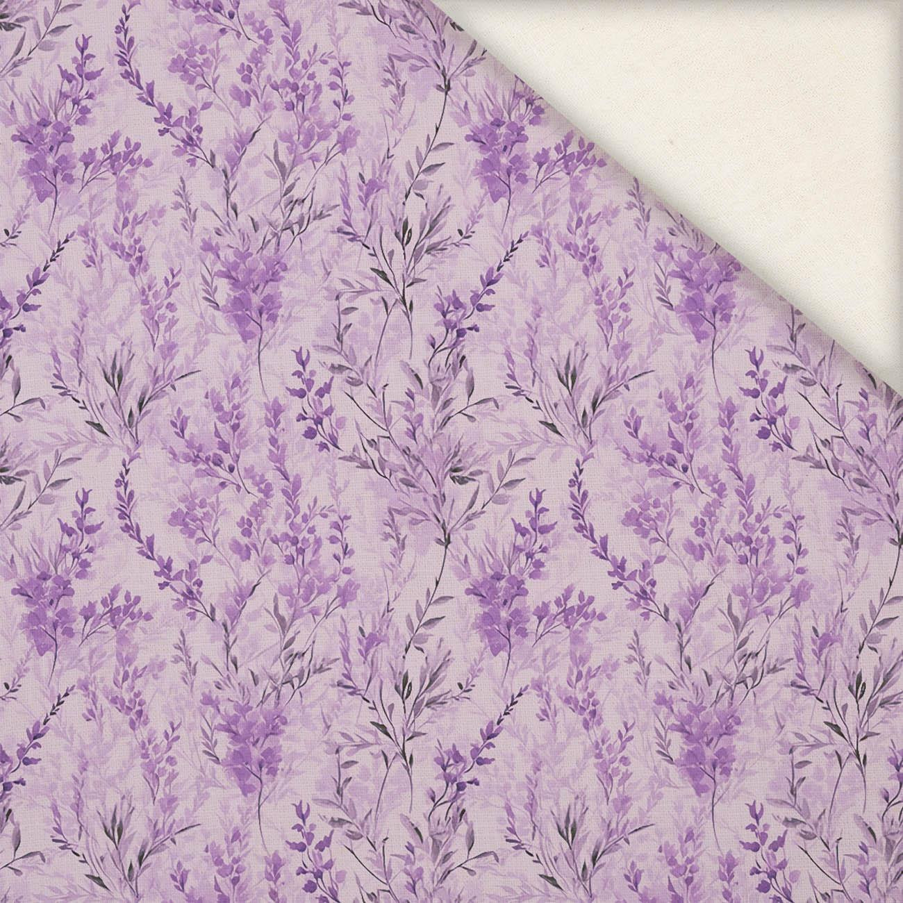 DIGITAL LAVENDER / FLOWERS - Linen 100%