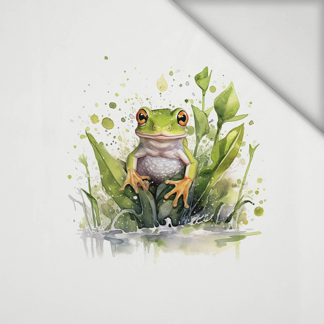 WATERCOLOR FROG - panel (60cm x 50cm) lycra 300g