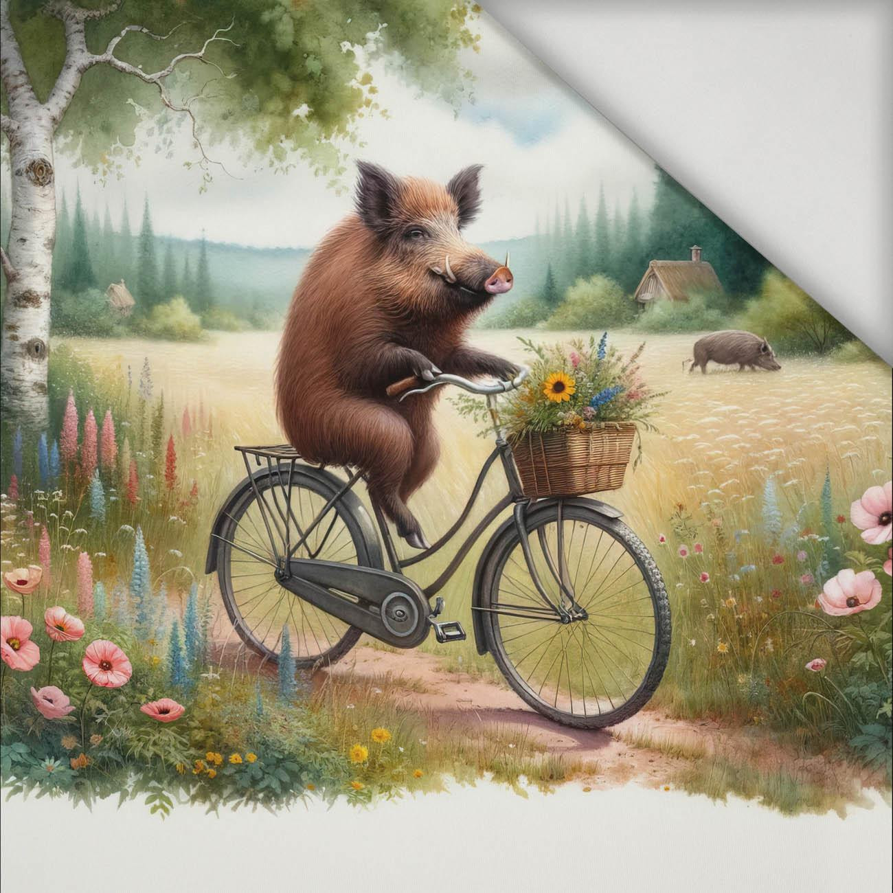 BOAR ON A BIKE PAT. 2 - panel (60cm x 50cm) lycra 300g