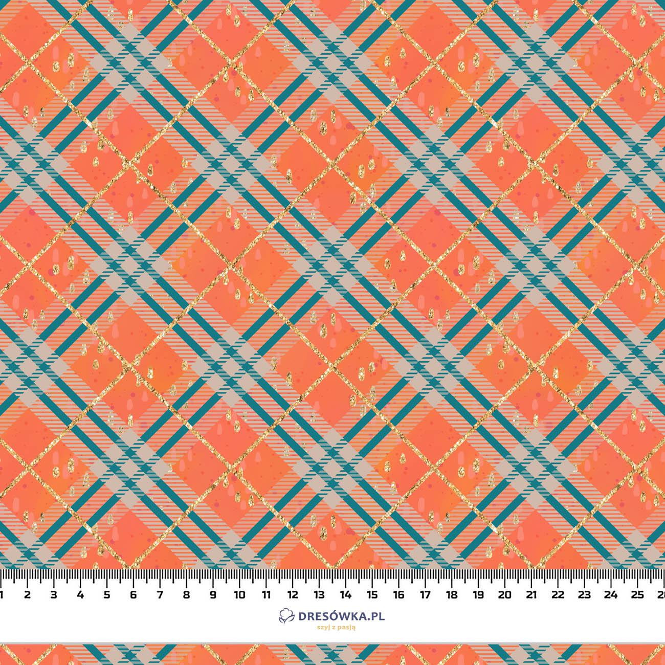 GLITTER CHECK / orange (GLITTER AUTUMN) - Cotton woven fabric