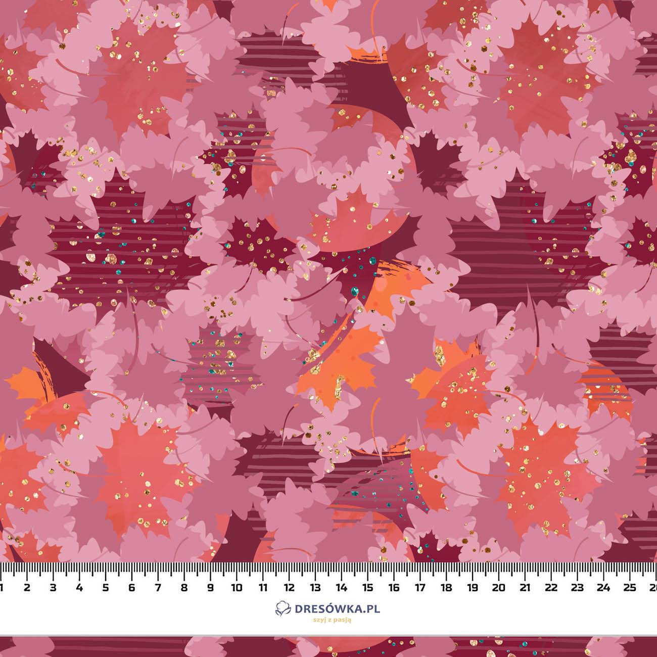 PINK LEAVES (GLITTER AUTUMN) - Waterproof woven fabric