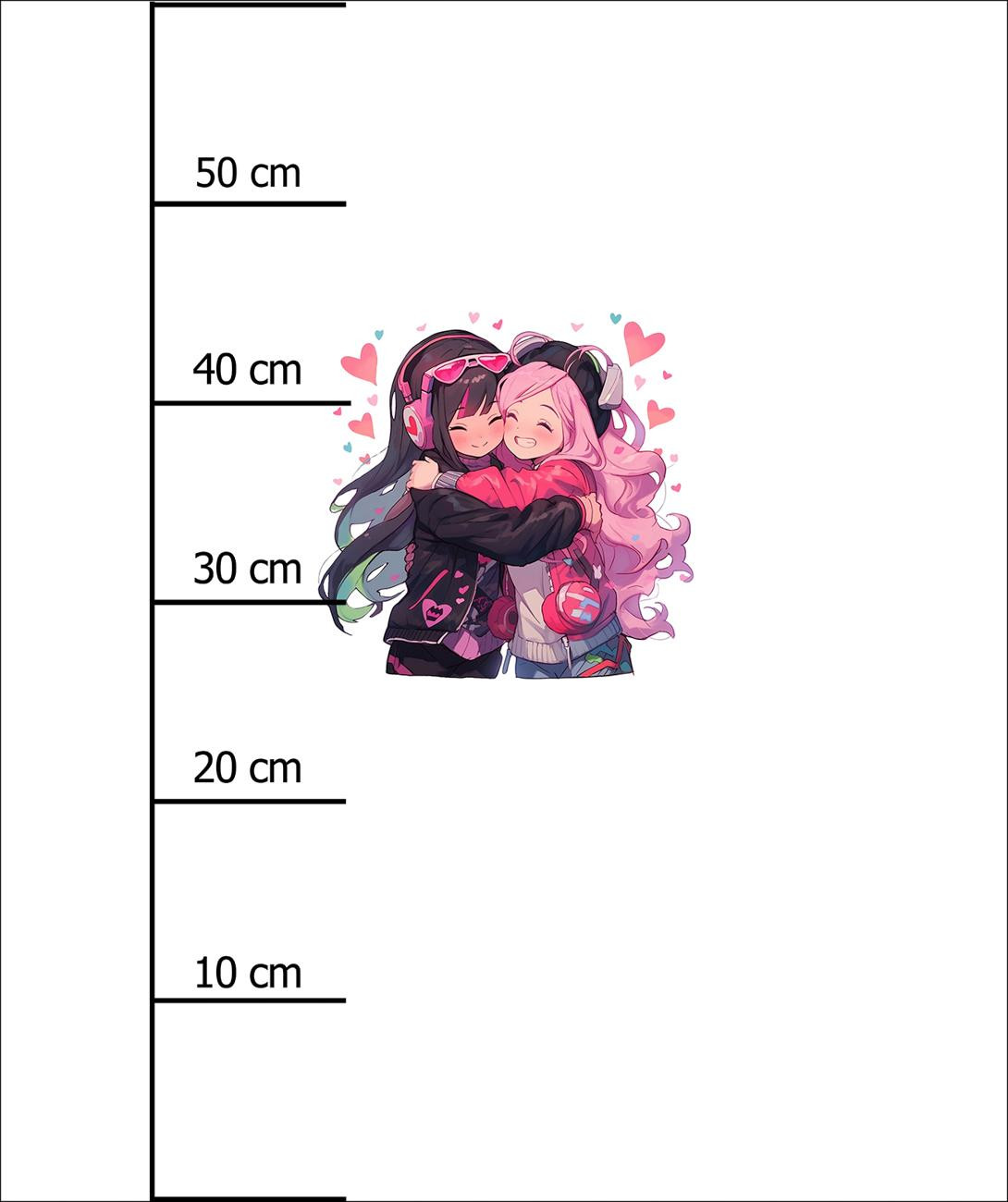 ANIME FRIENDS PAT. 1 -  PANEL (60cm x 50cm) brushed knitwear with elastane ITY