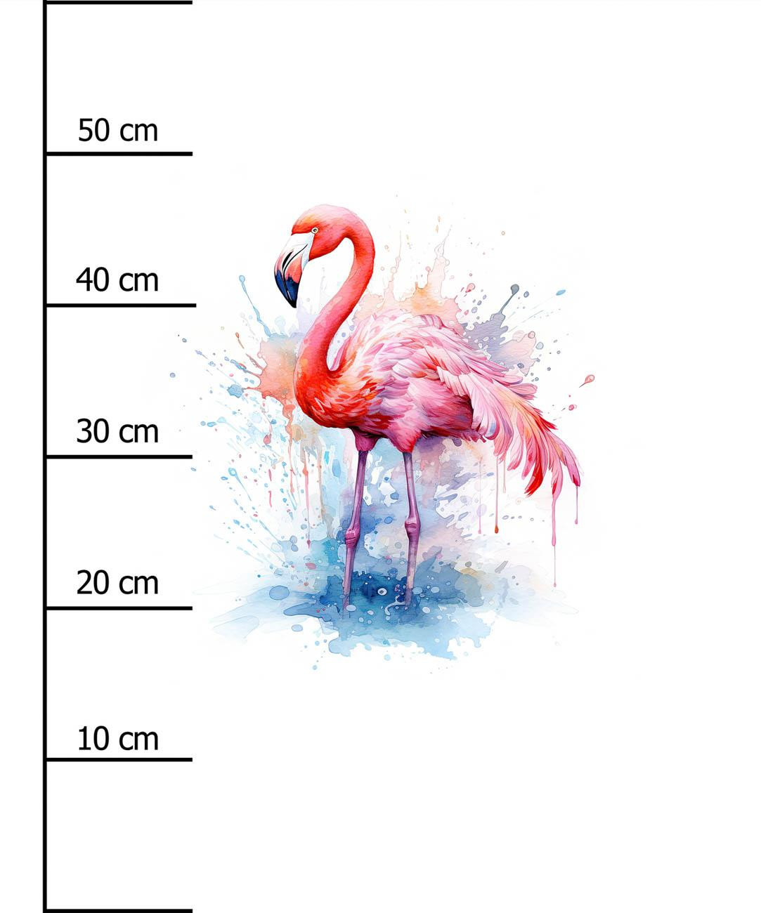 WATERCOLOR FLAMINGO - PANEL (60cm x 50cm) SINGLE JERSEY