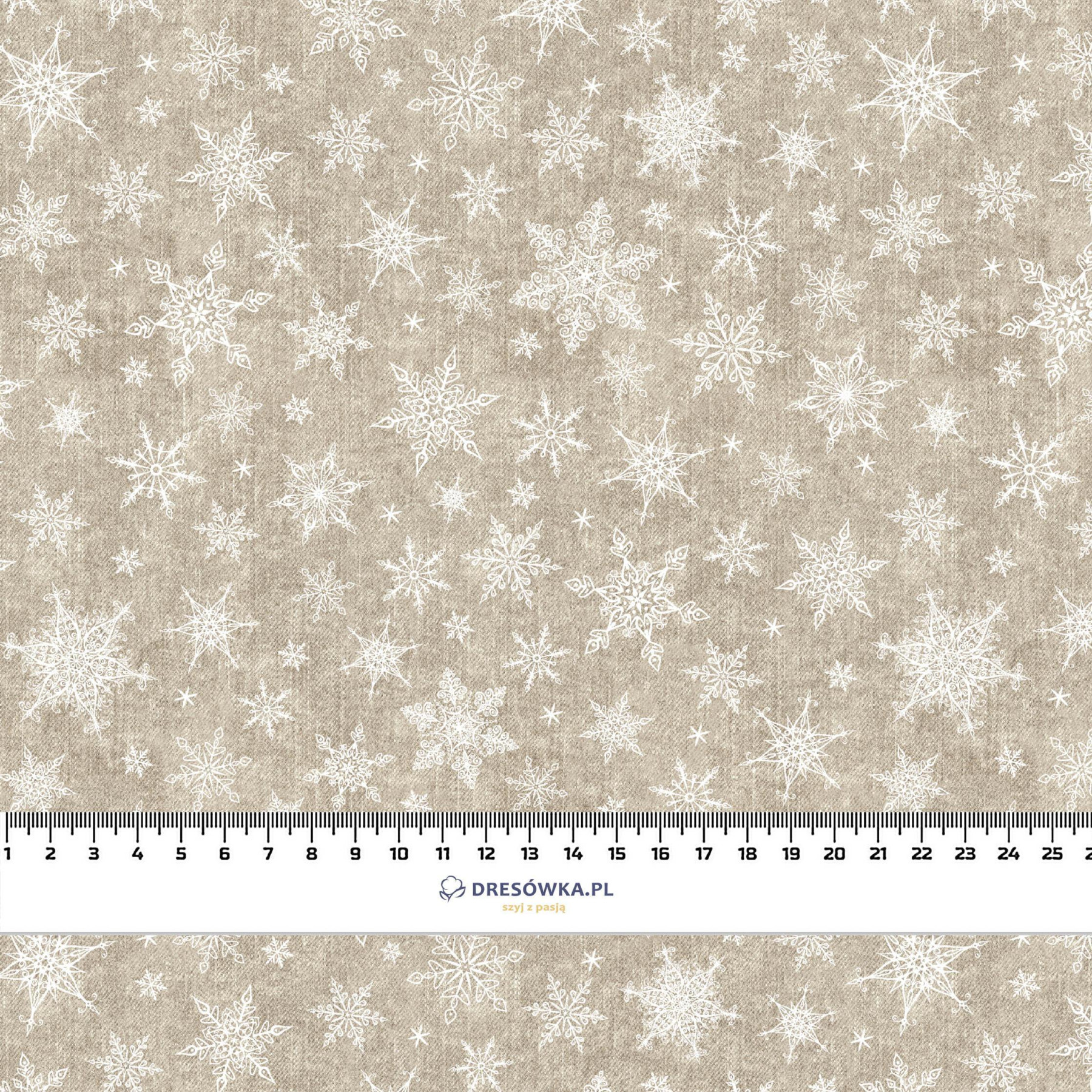 SNOWFLAKES PAT. 2 / ACID WASH BEIGE - brushed knitwear with elastane ITY