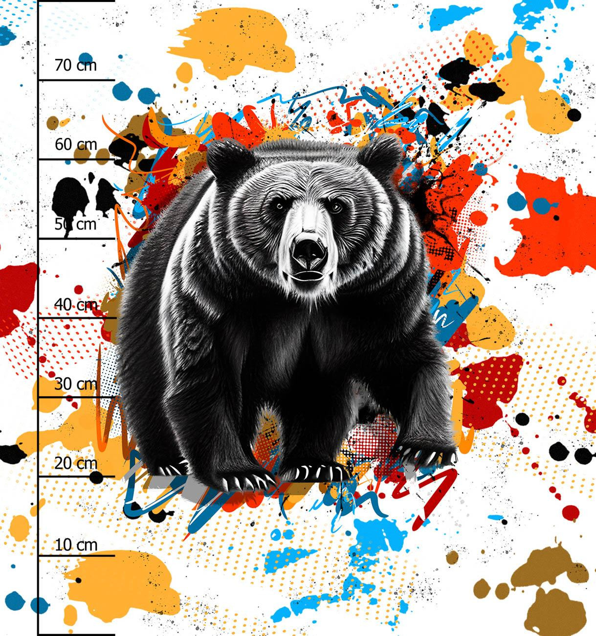 BEAR / SPECKS - panel (75cm x 80cm) SINGLE JERSEY PANEL