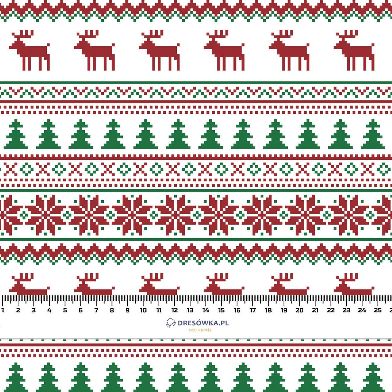 REINDEERS PAT. 2 / maroon - green - Cotton woven fabric