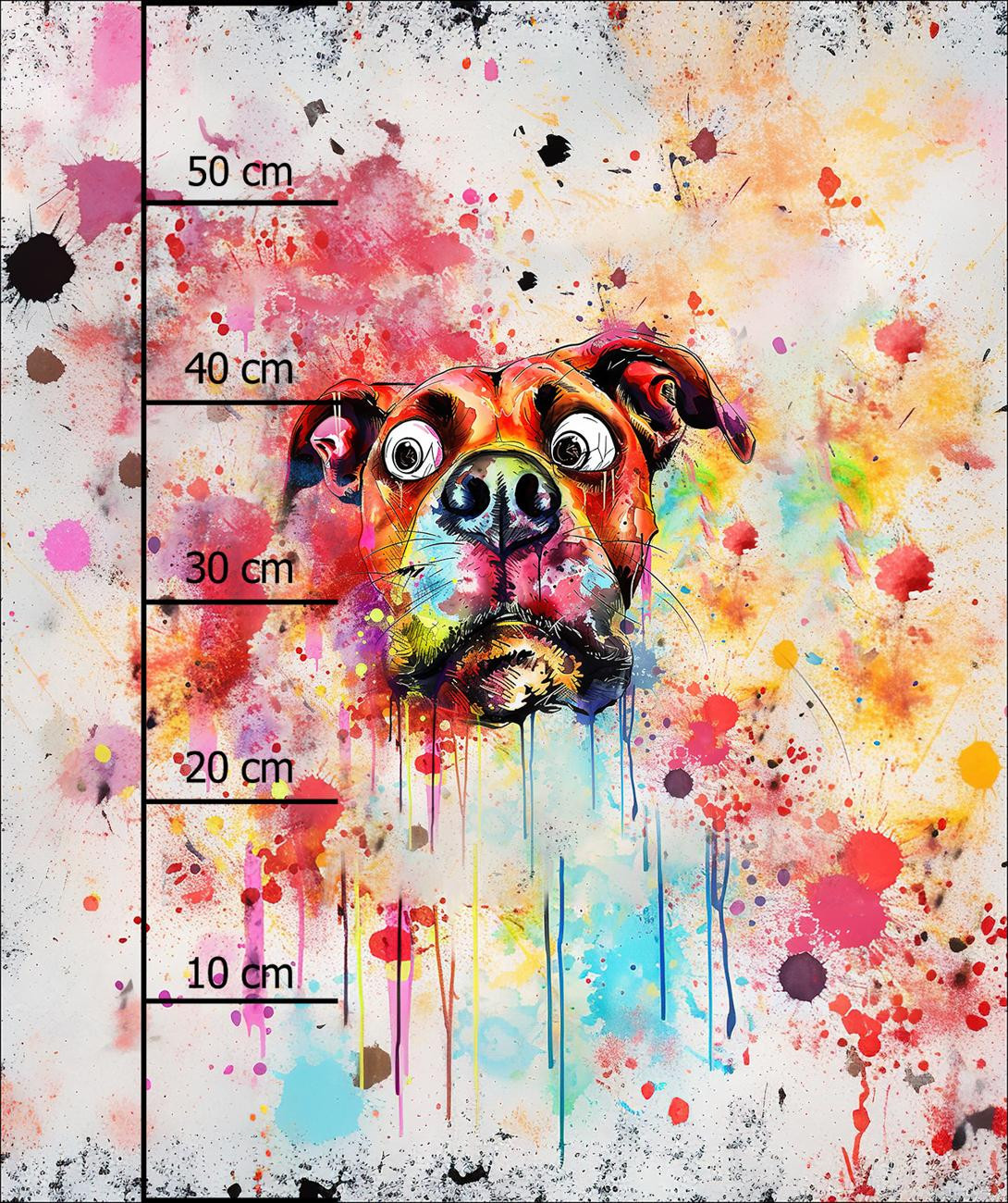 CRAZY DOG - panel (60cm x 50cm) Cotton woven fabric