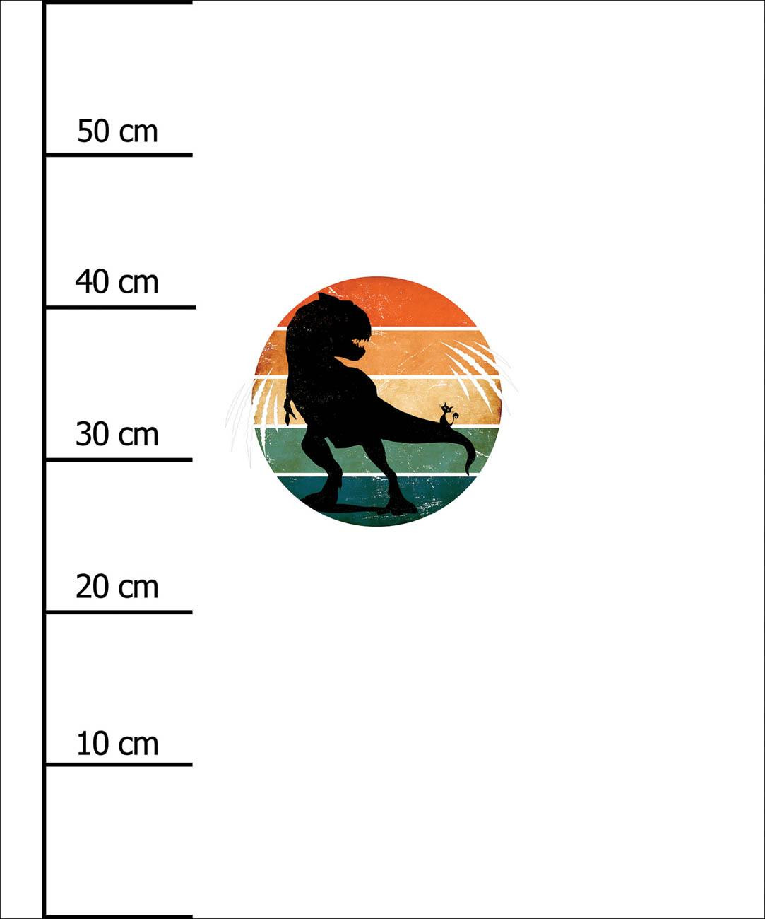 TYRANNOSAURUS / white - PANEL (60cm x 50cm) SINGLE JERSEY