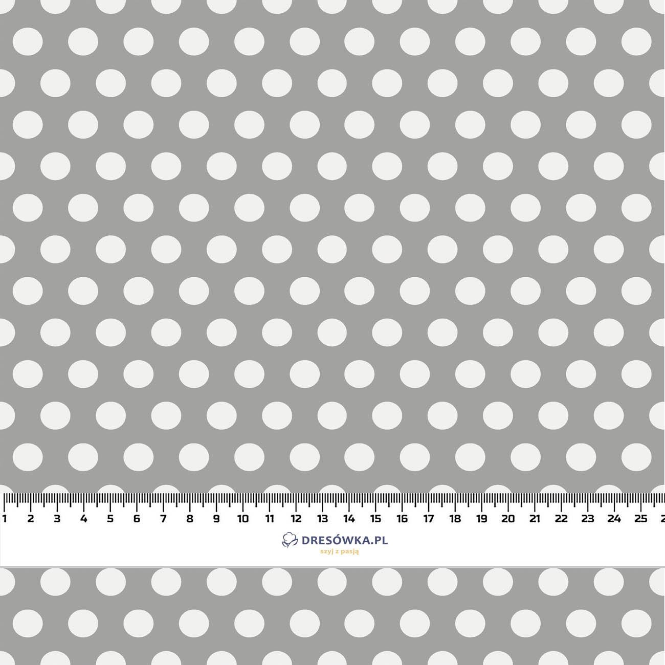 WHITE DOTS / grey  - Waterproof woven fabric