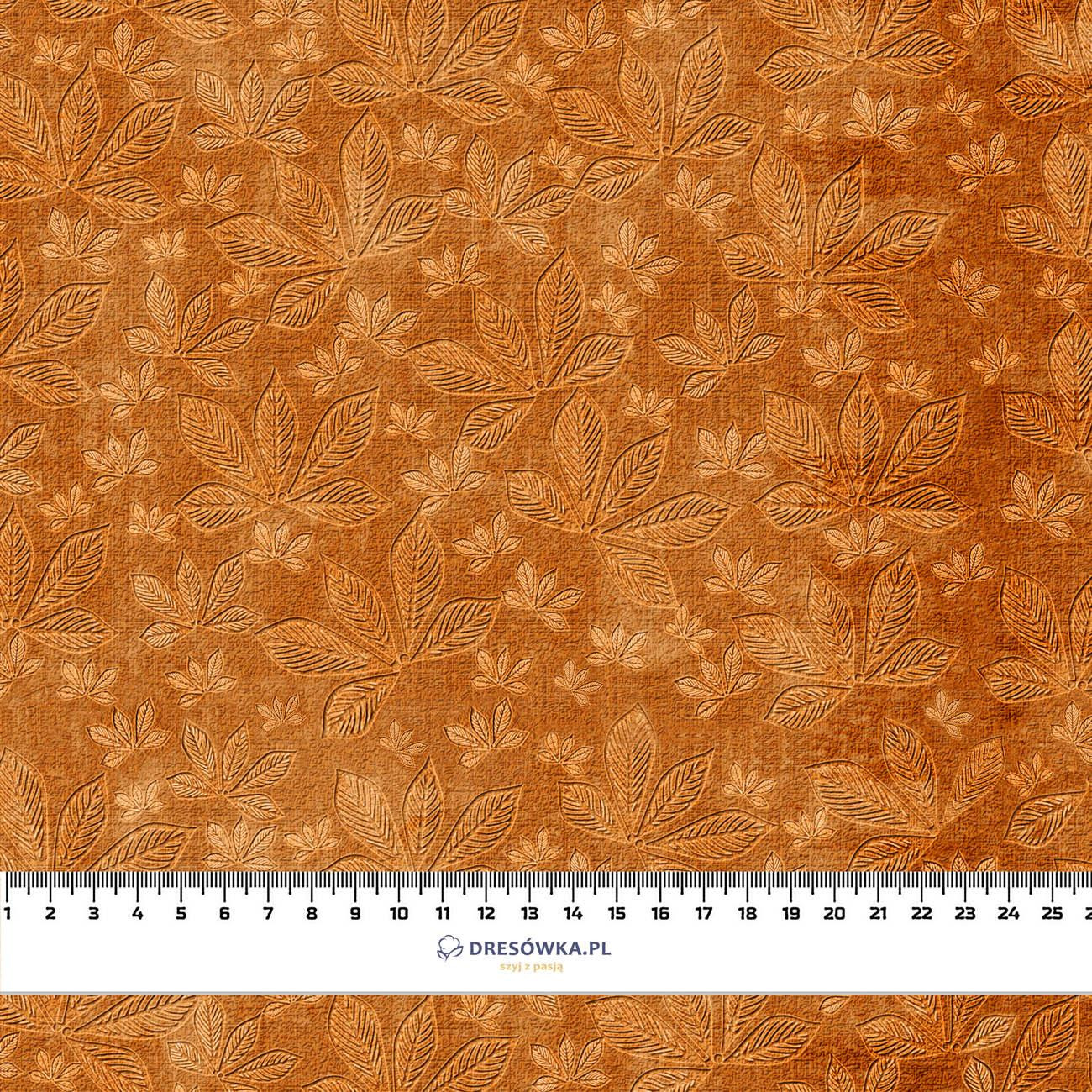 CHESTNUT LEAVES Ms.2 / orange (AUTUMN COLORS) - Cotton woven fabric