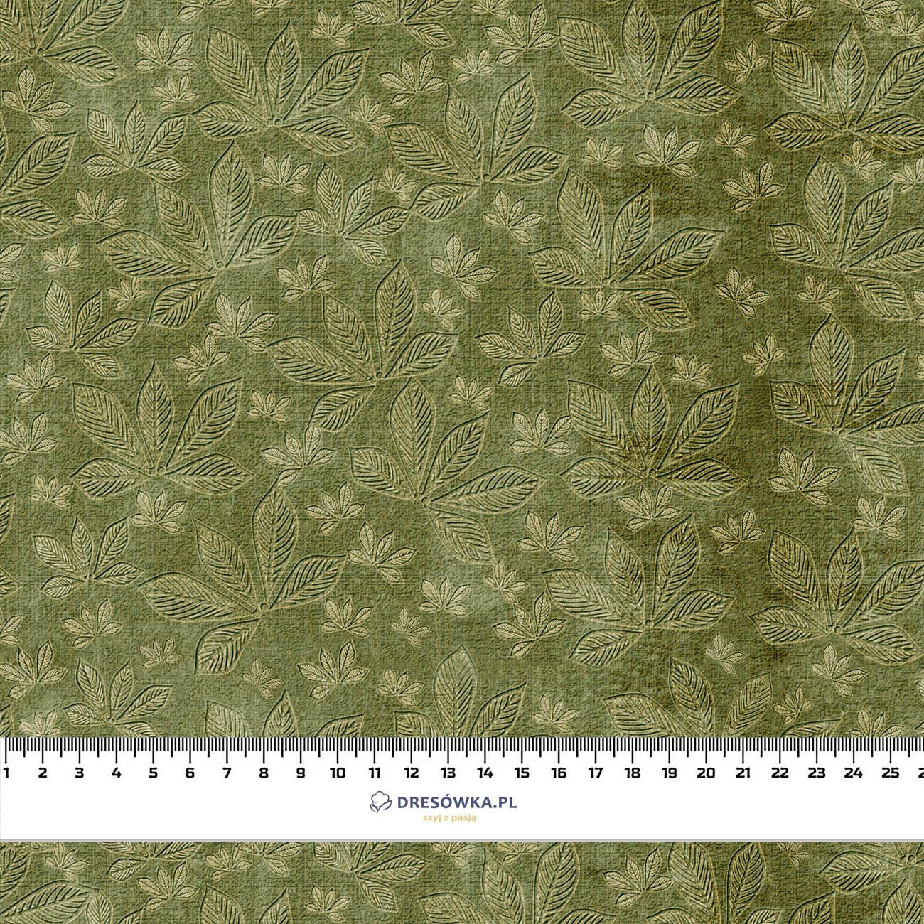 CHESTNUT LEAVES Ms.2 / green (AUTUMN COLORS) - Waterproof woven fabric