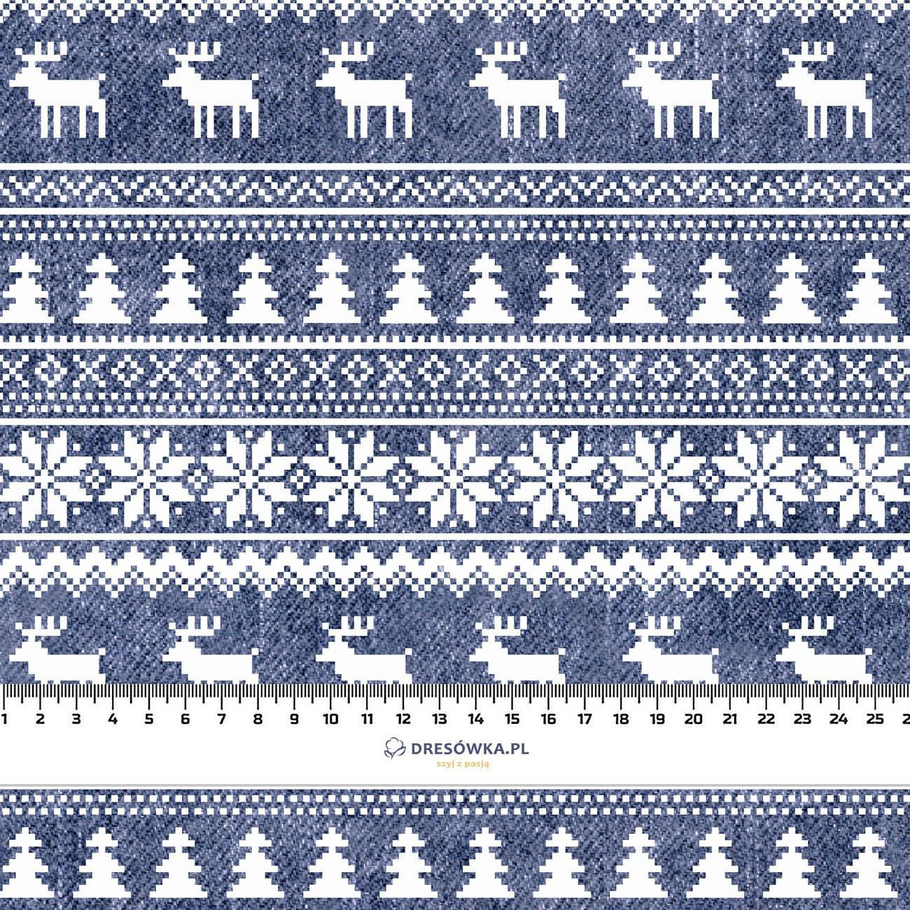 REINDEERS PAT. 2 / ACID WASH DARK BLUE - brushed knitwear with elastane ITY