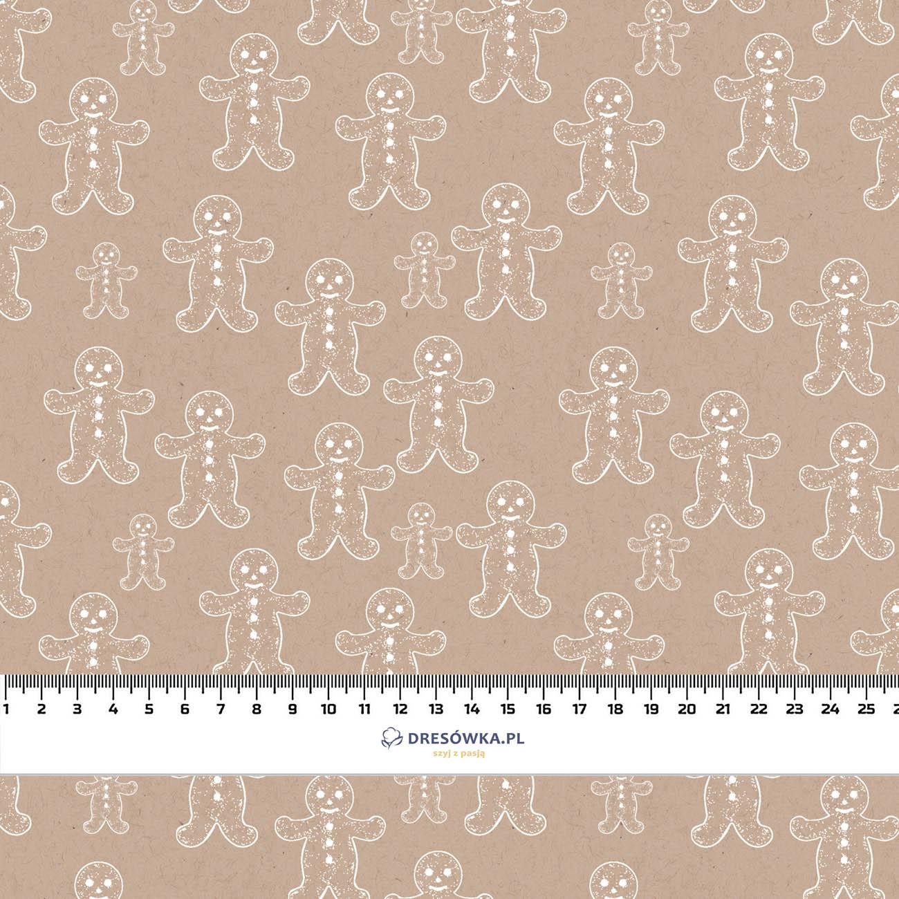 GINGERBREAD MEN (WHITE CHRISTMAS) - single jersey with elastane 