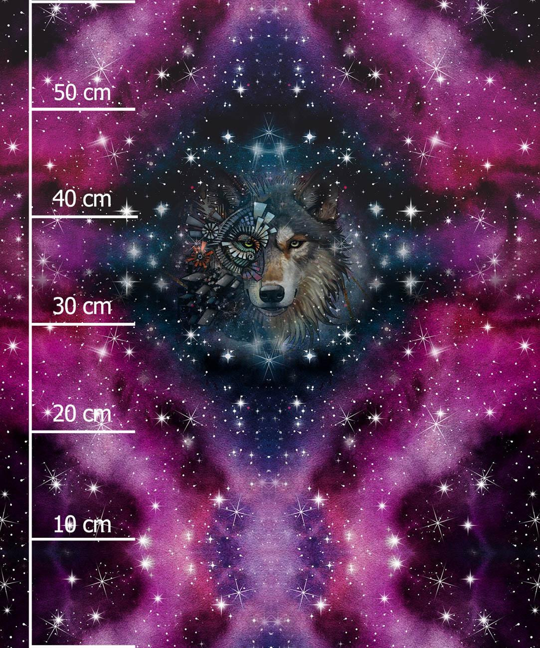 WOLF / WATERCOLOR GALAXY PAT. 8 -  PANEL (60cm x 50cm) light brushed knitwear