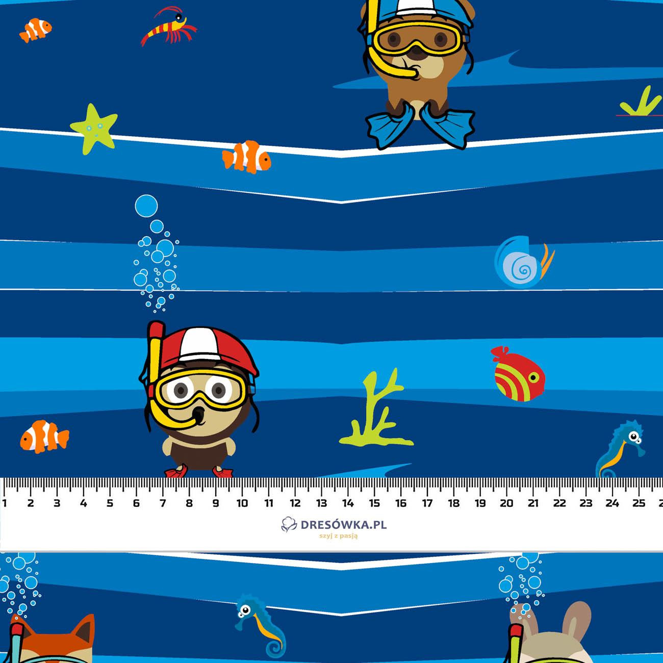 ANIMALS IN WATER - Cotton woven fabric