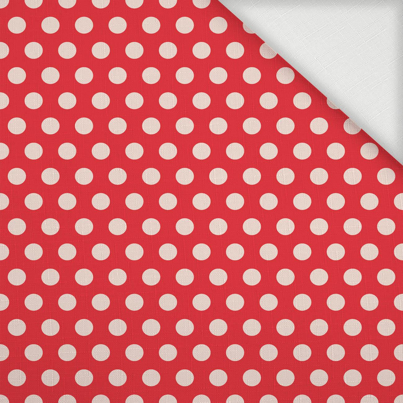 WHITE DOTS / red - Woven Fabric for tablecloths