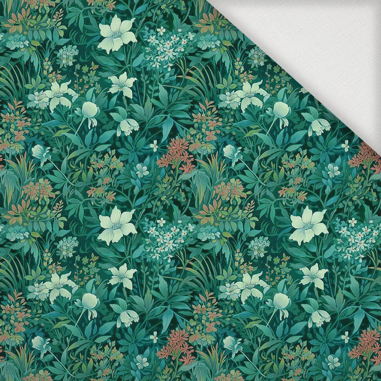 VERDIGRIS / FLOWERS - Woven Fabric for tablecloths