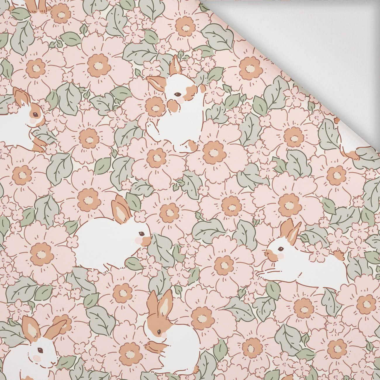 HARES ON FLOWERS - Nylon fabric PUMI