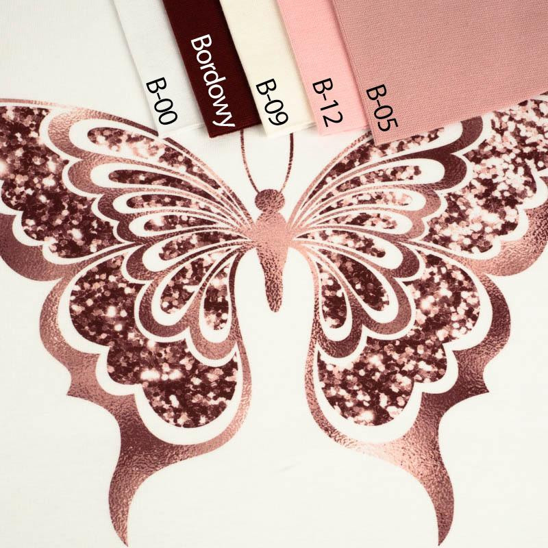 BUTTERFLY pat. 4 (GLITTER BUTTERFLIES) - SINGLE JERSEY PANEL 75cm x 80cm