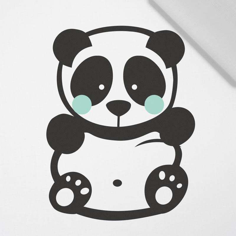 PANDA / MINT size "M" 50x60 cm - white (front) - Cotton woven fabric panel